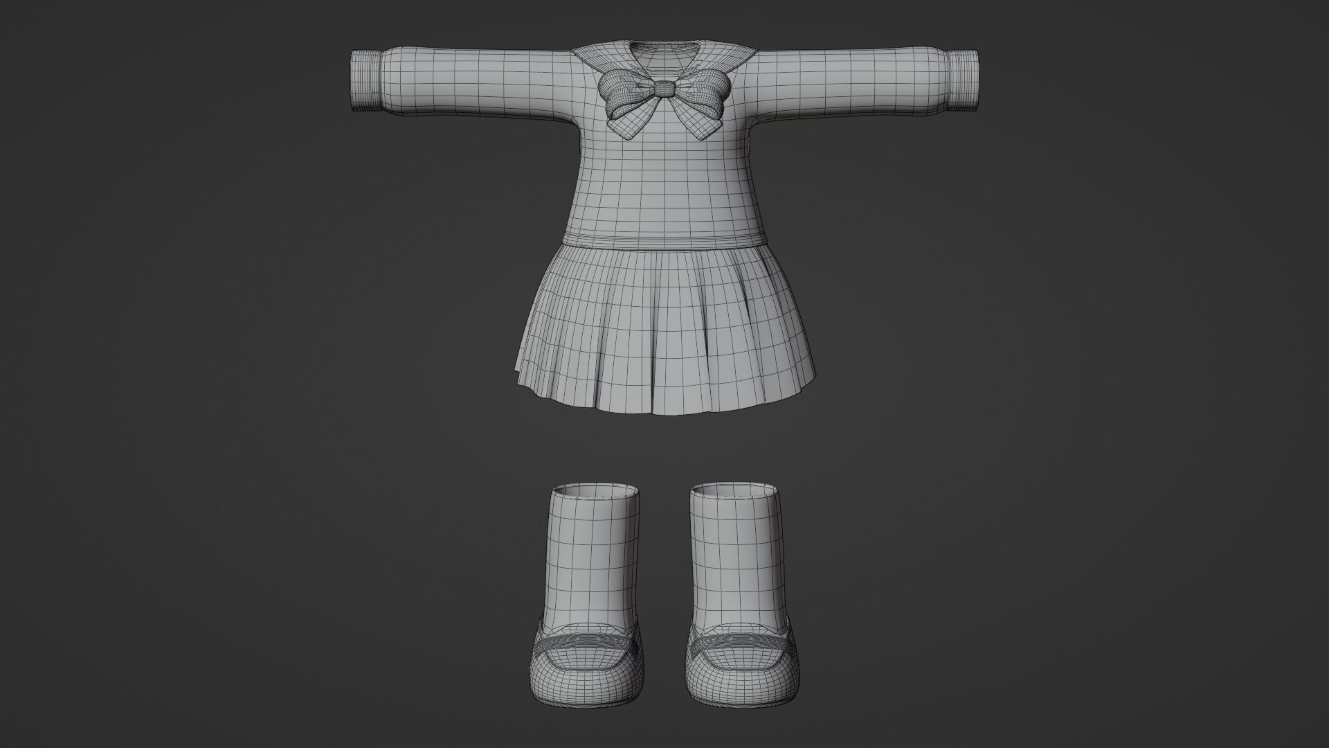 Chibi Japanese School Uniform 7 3D model_13