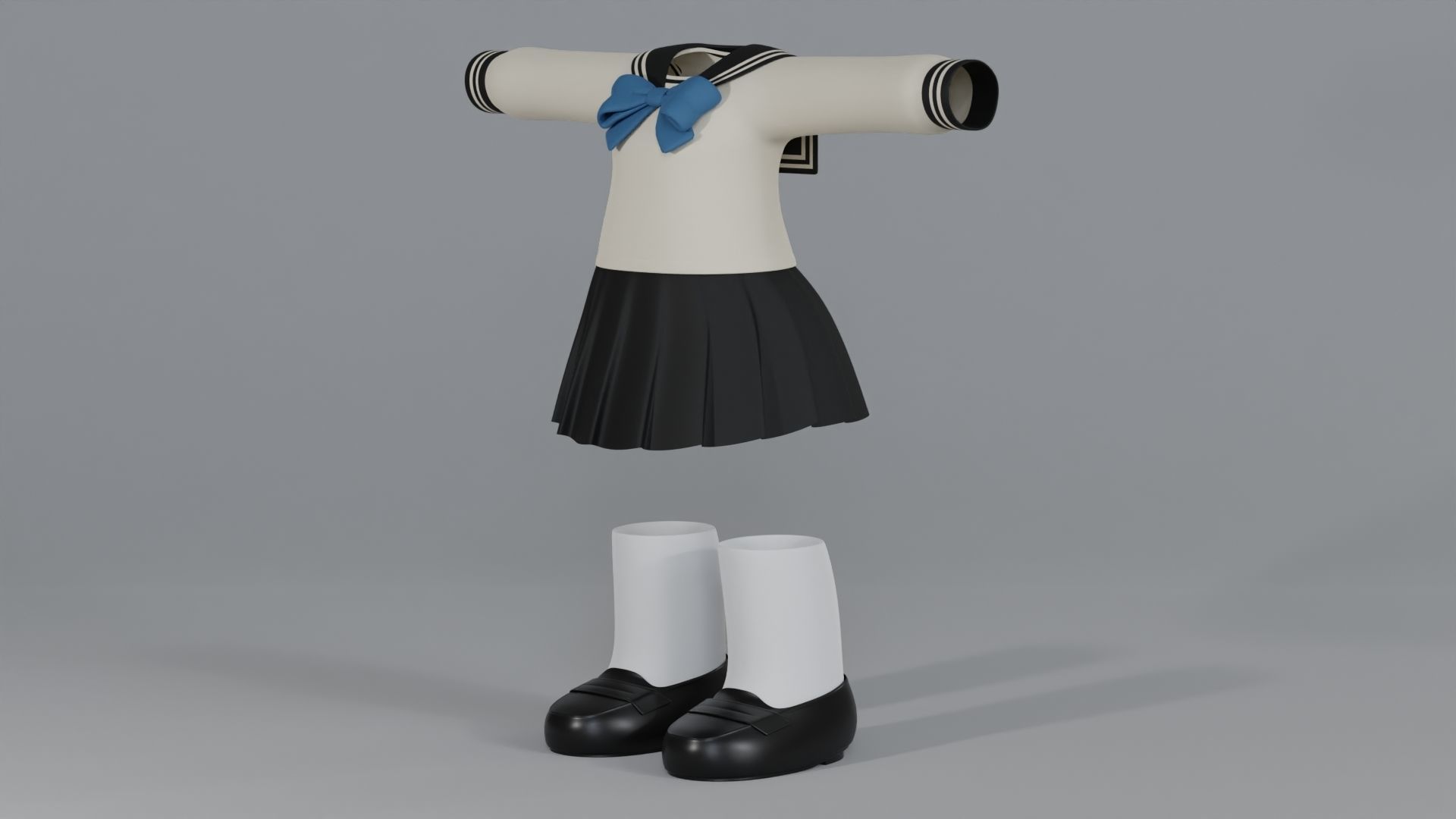 Chibi Japanese School Uniform 7 3D model_9