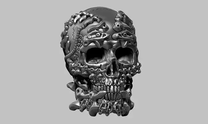 skull robot head a37 3D print model
