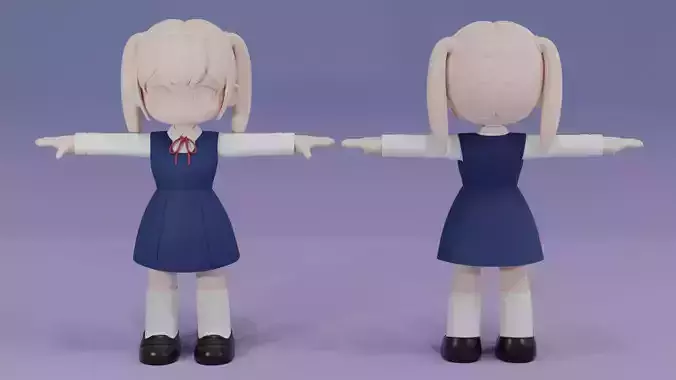 Chibi Japanese School Uniform 9 3D model