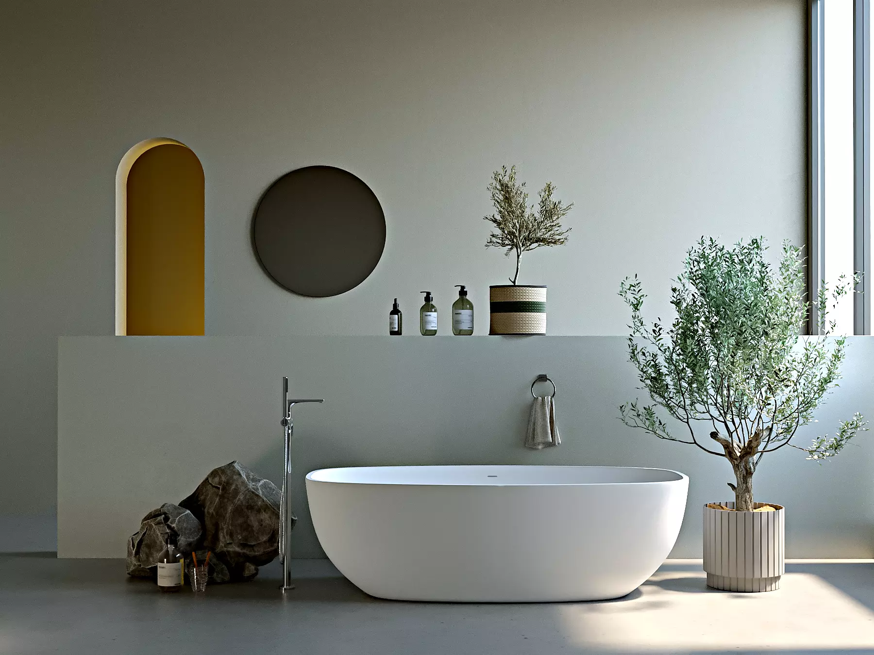 Classic Bathroom Scene 3D model_0