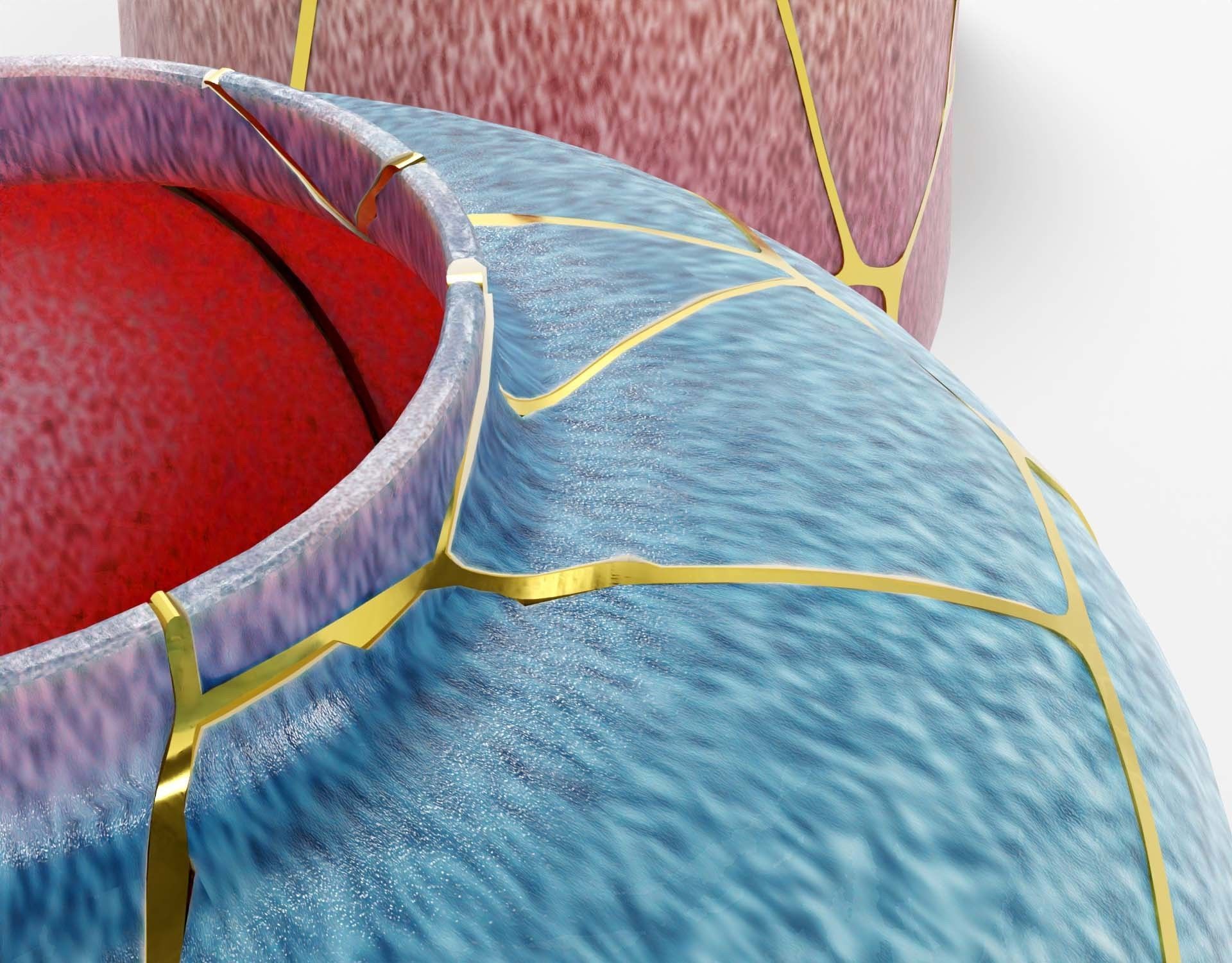 Kintsugi Vases 3D Models Kintsukuroi Jars Japanese Golden Repair 3D model_1