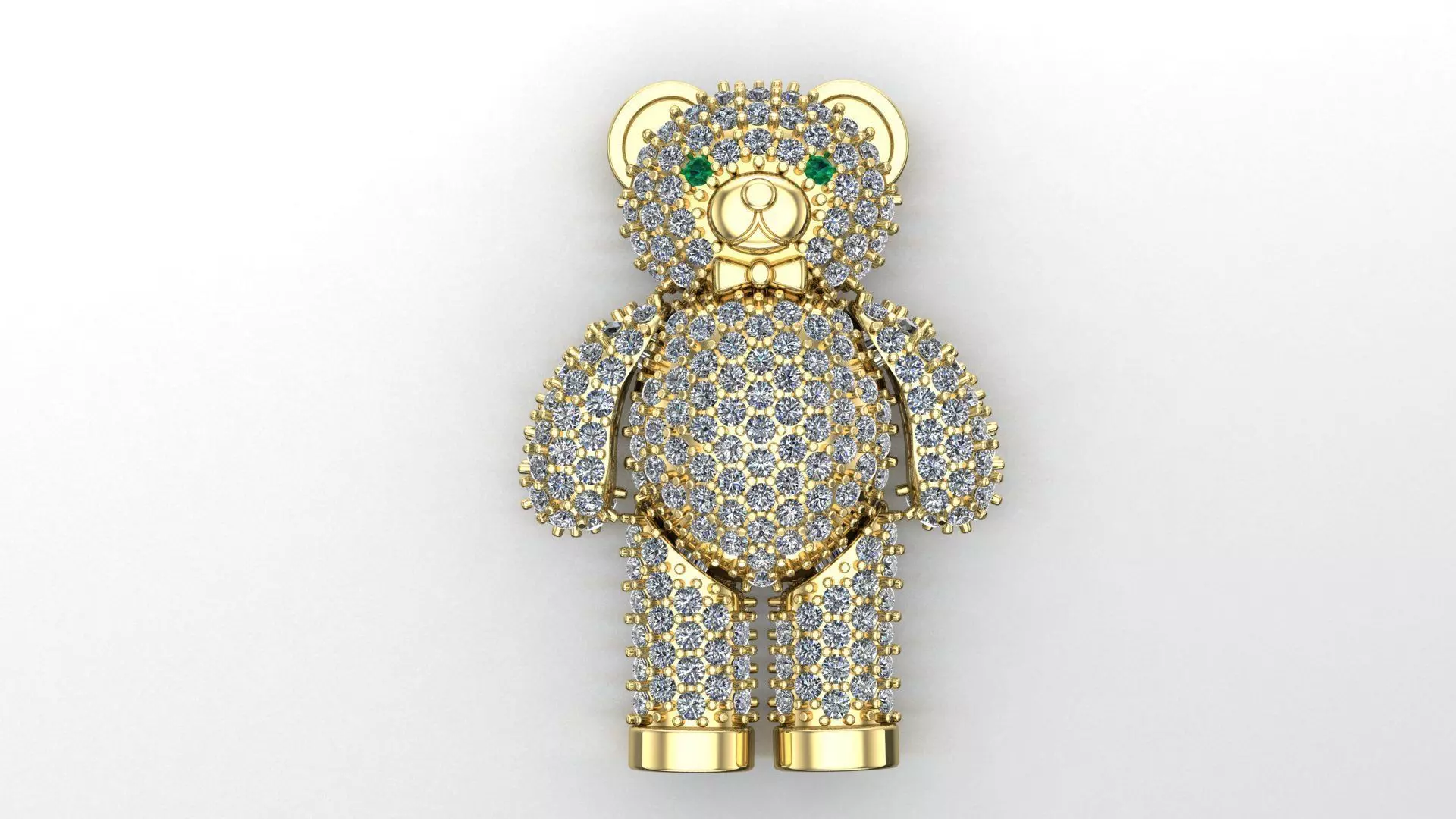 bear diamonds pendant 3D print model