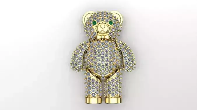 bear diamonds pendant
