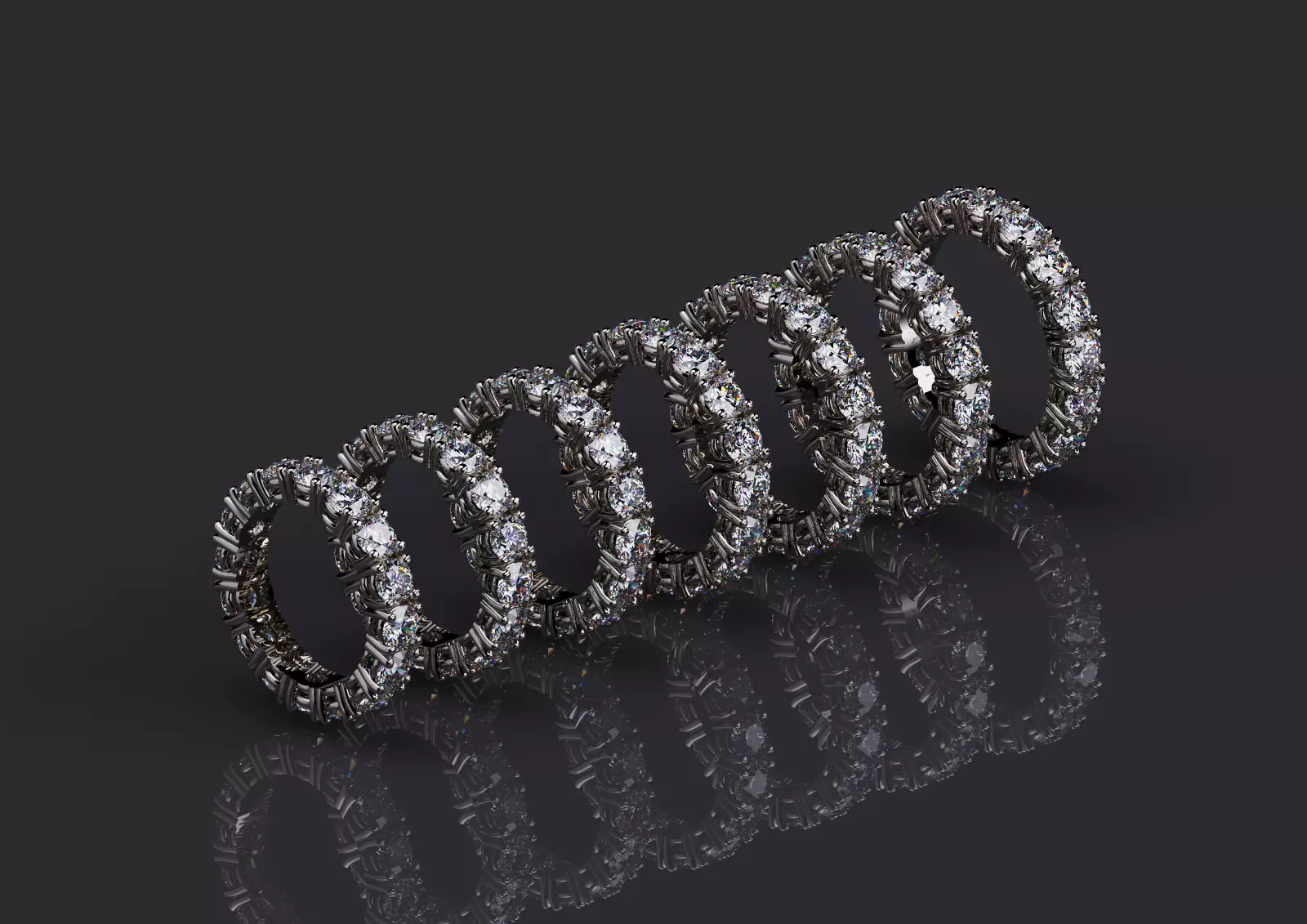Eternity Rings  Collection All Sizes 001 3D print model_0