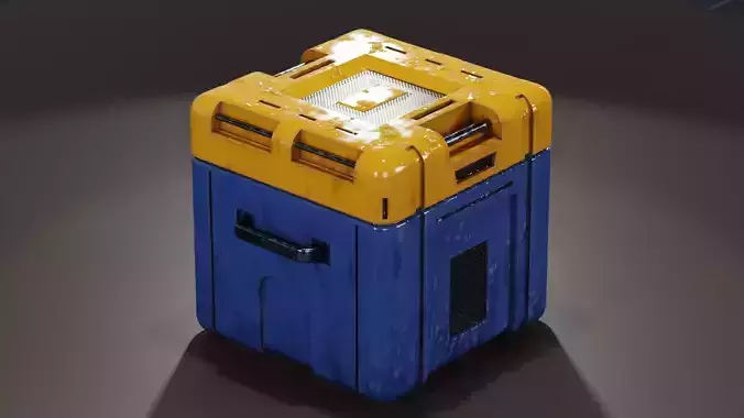 sci fi box low poly pbr texture