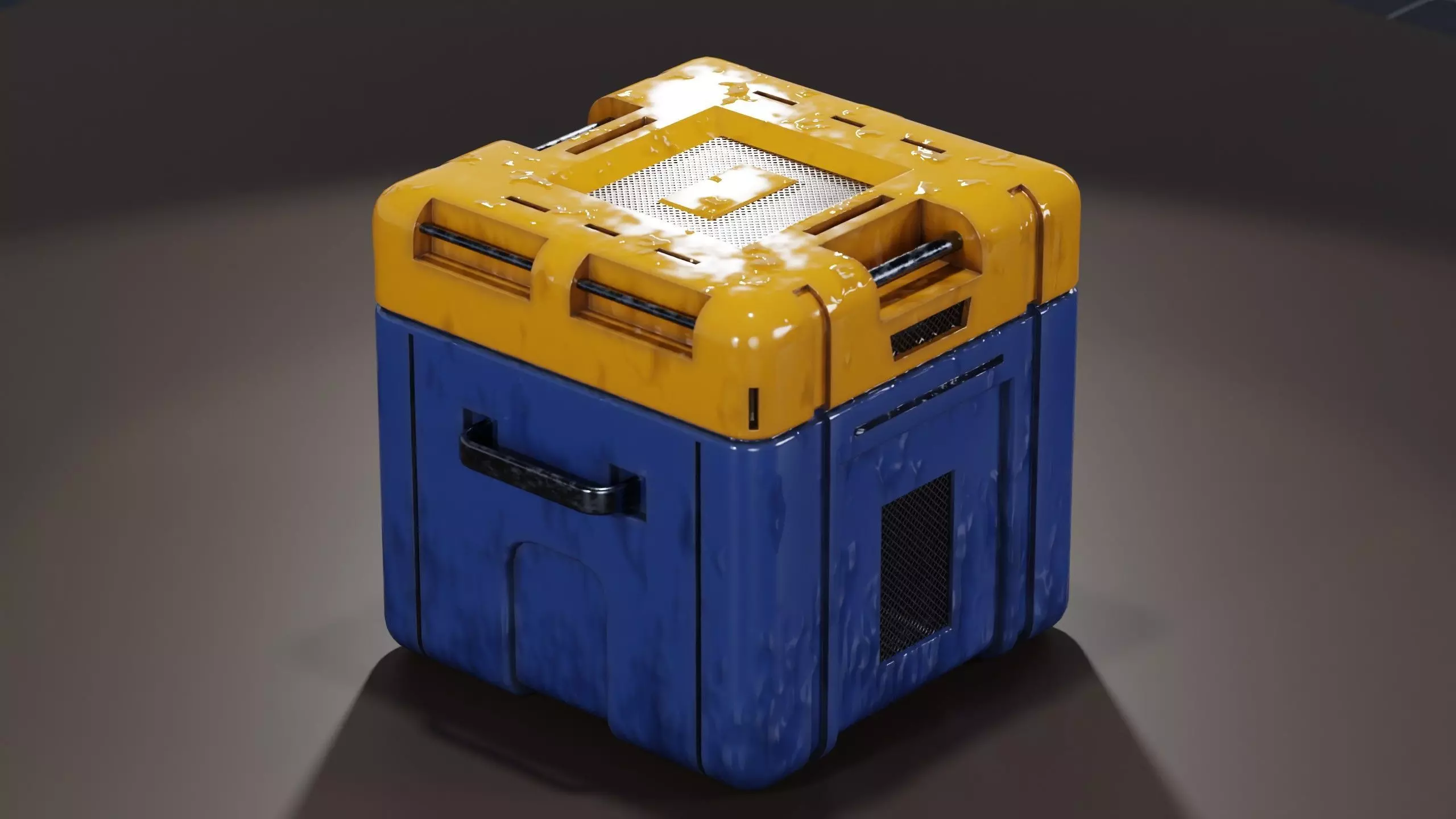 sci fi box low poly pbr texture Low-poly 3D model_0