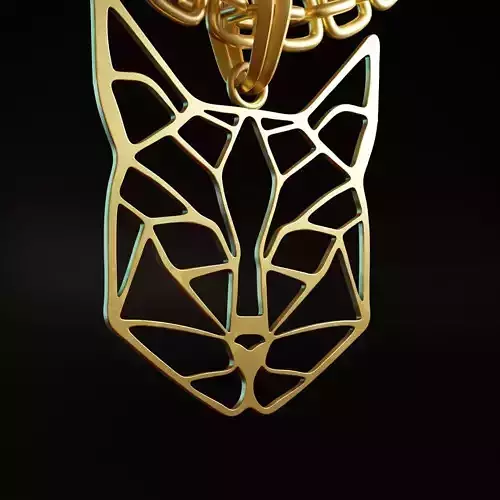 Feline Cat Stylized Pendant Amulet Necklace Design 3D print model