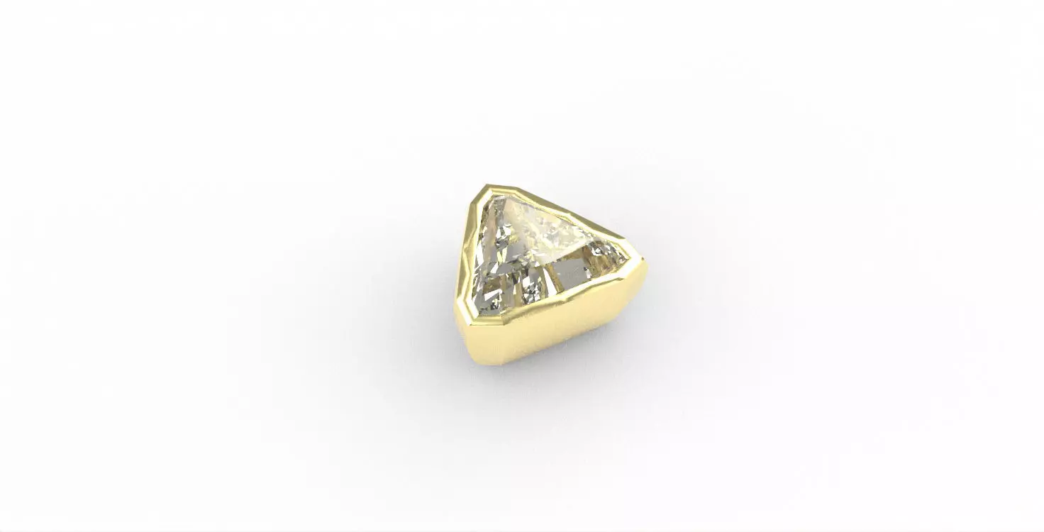 Ready-made Trillion Cut Stone Setting Goldsmith Semi-finished 3D print model_0