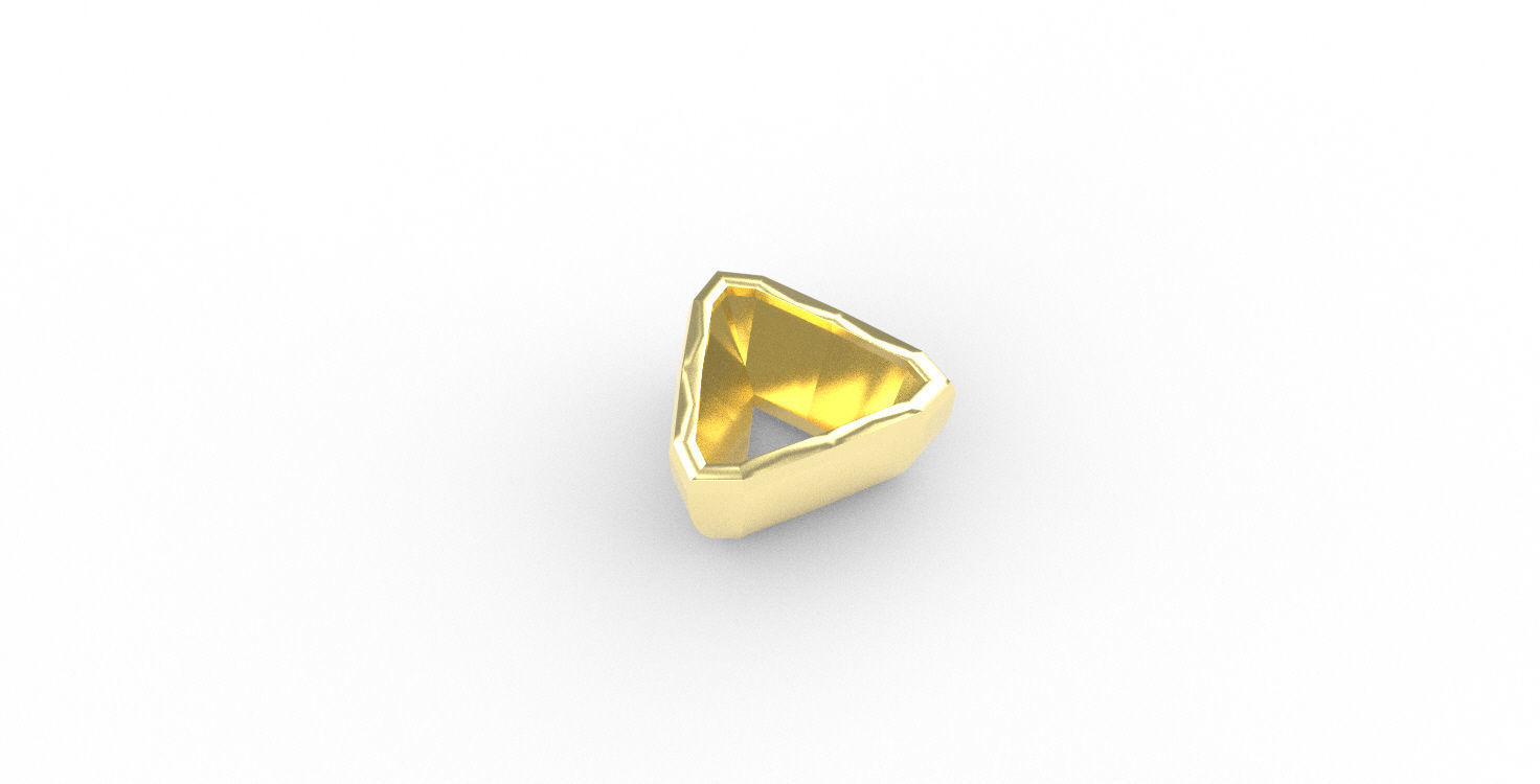 Ready-made Trillion Cut Stone Setting Goldsmith Semi-finished 3D print model_1