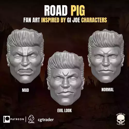 Road Pig Fan art Heads for action figures