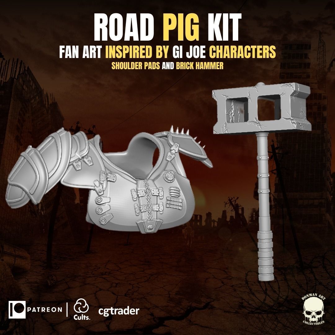 Road Pig Kit for action figures 3D print model_19
