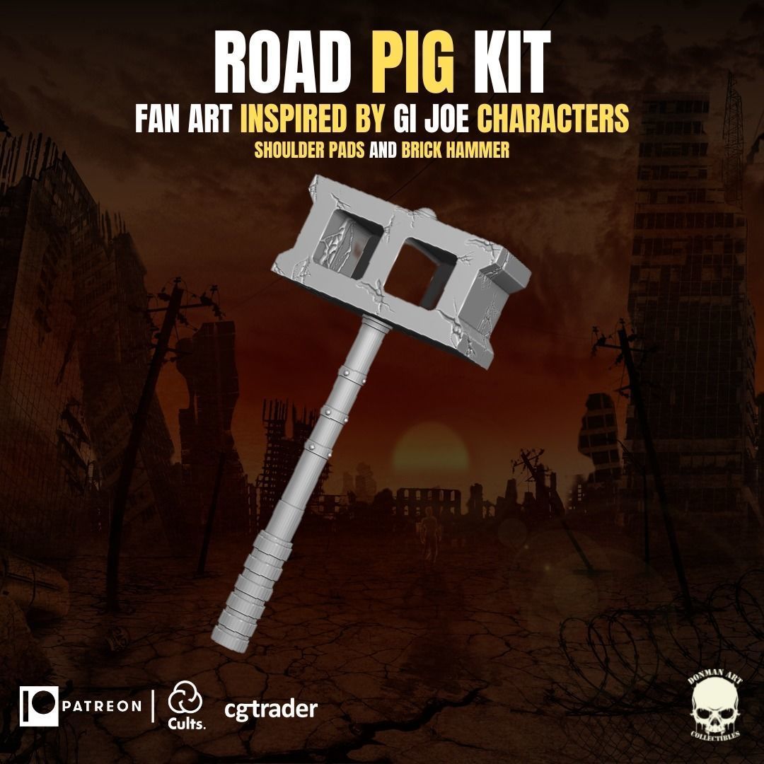 Road Pig Kit for action figures 3D print model_17