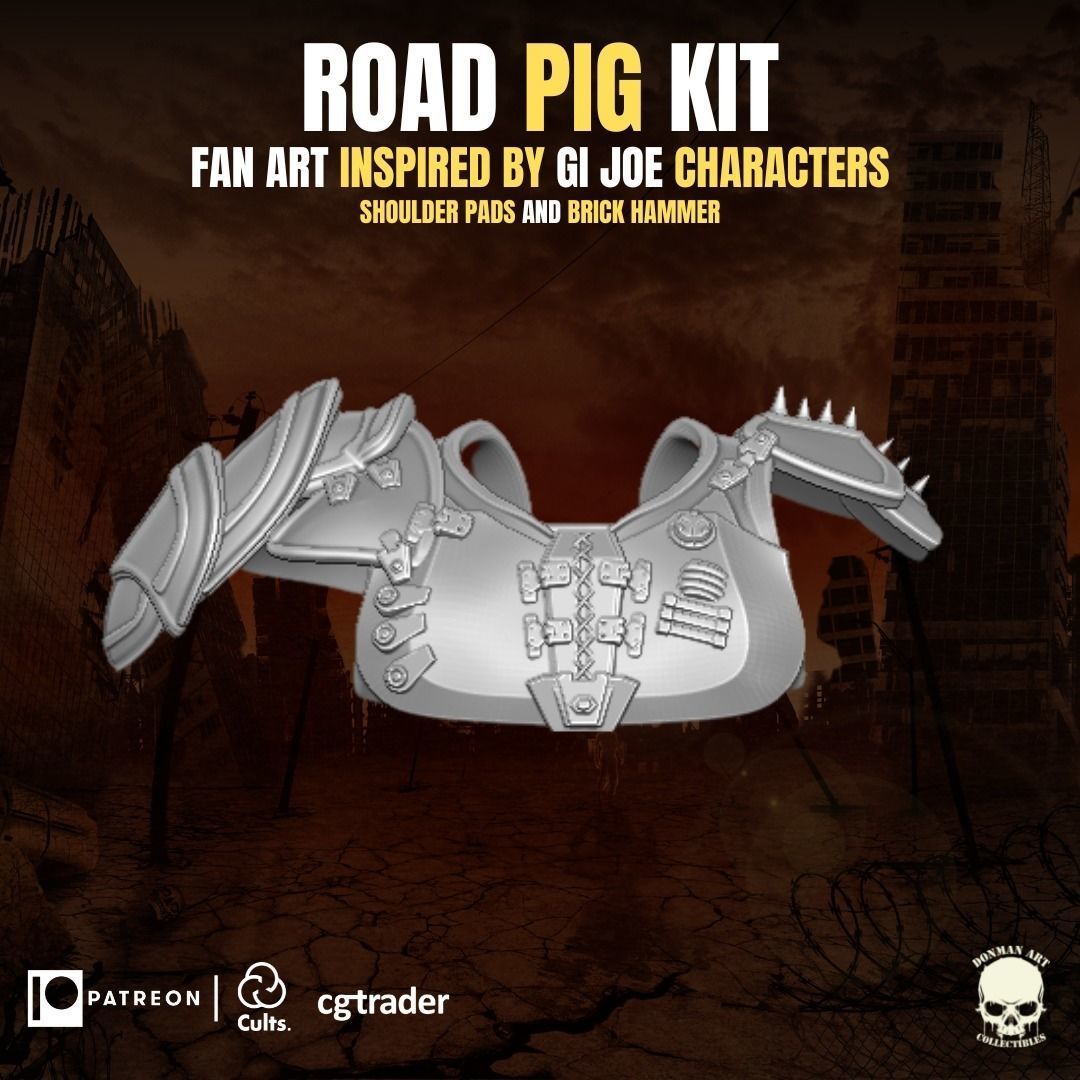 Road Pig Kit for action figures 3D print model_9