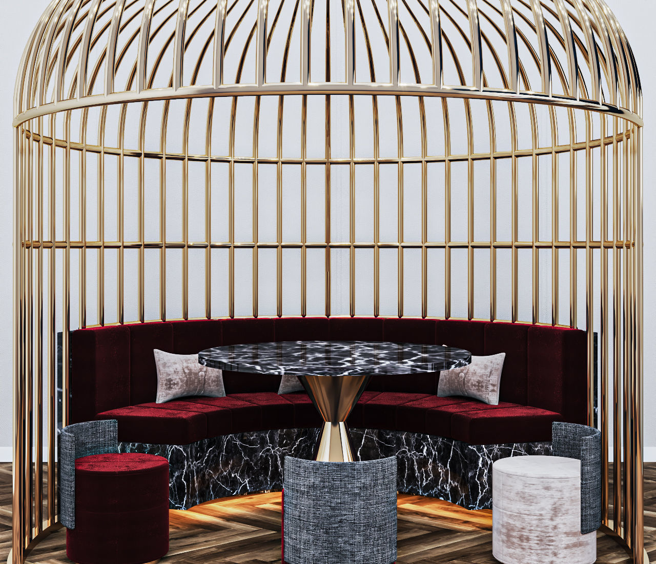 Cage sofa 01 3D model 3D model_3