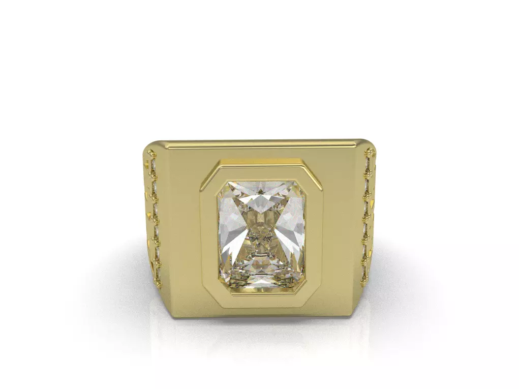 Anillo para Hombre estilo Sello Octogonal 3D print model