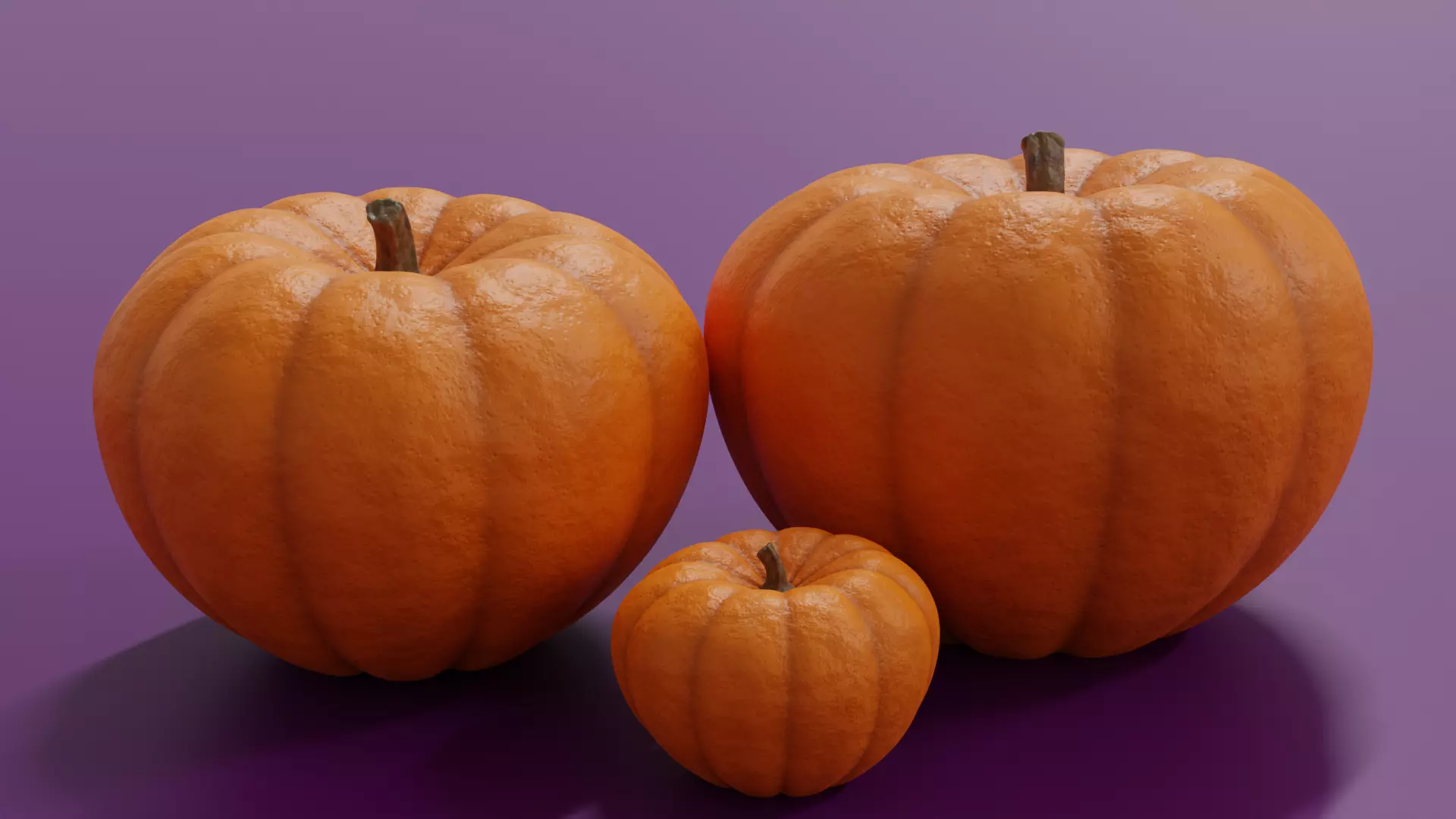 Three pumpkins 3D model