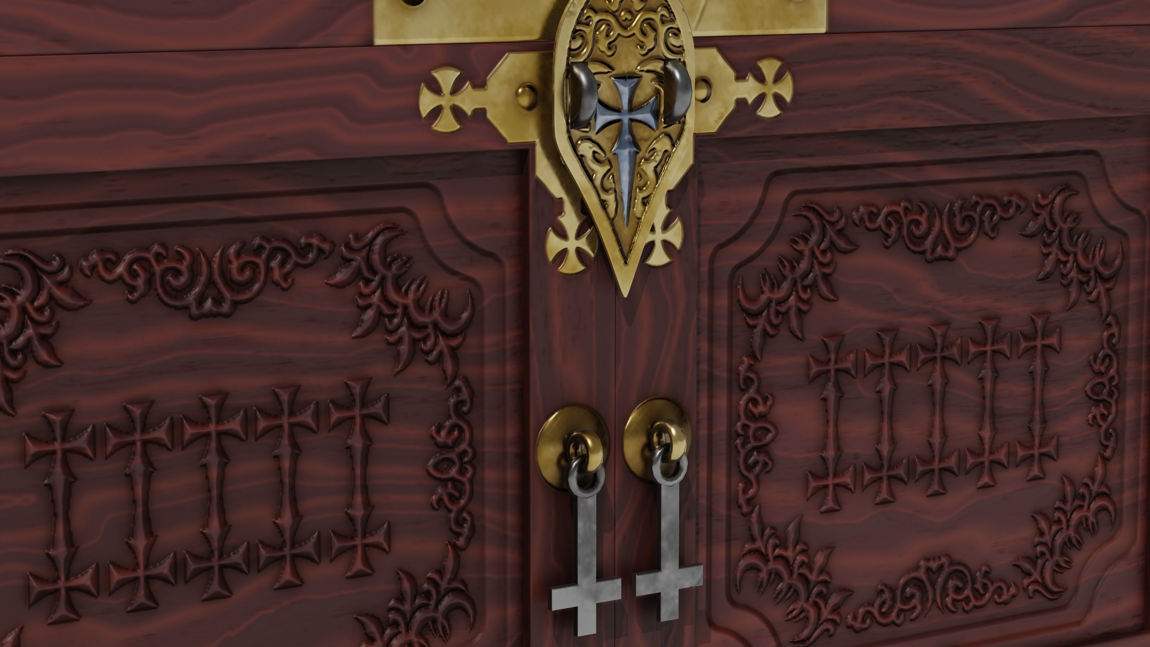 OB 00 05 vampire hunter trunk Low-poly 3D model_7