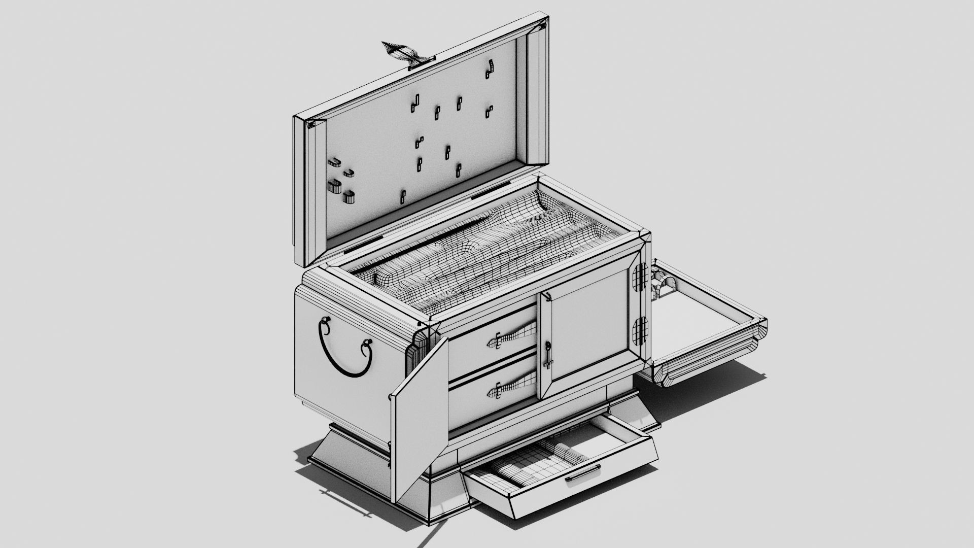OB 00 05 vampire hunter trunk Low-poly 3D model_16