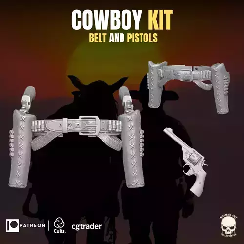 Cowboy Kit for action figures 3D print model