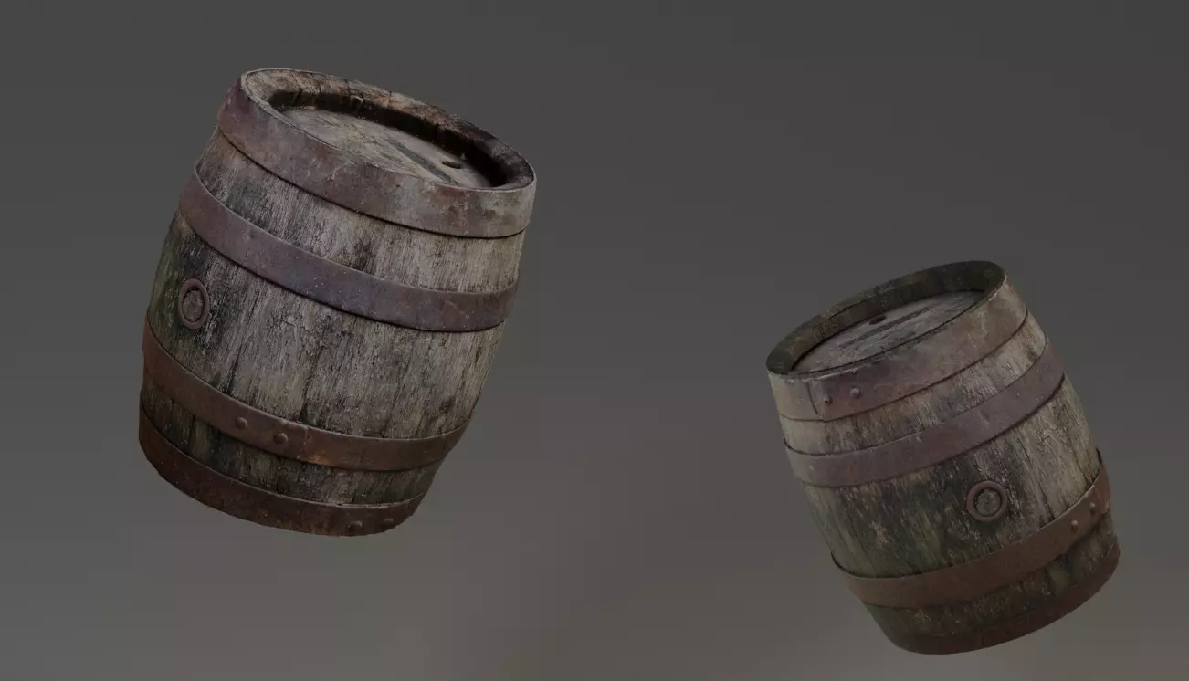 Old barrel free Free low-poly 3D model
