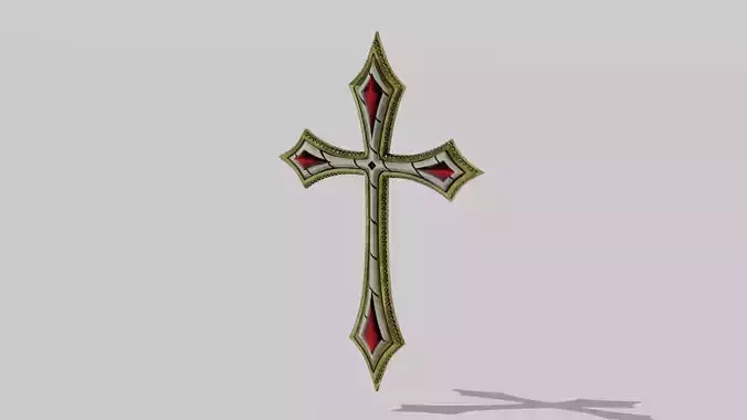 OB 00 06 vampire hunter crucifix a Low-poly 3D model