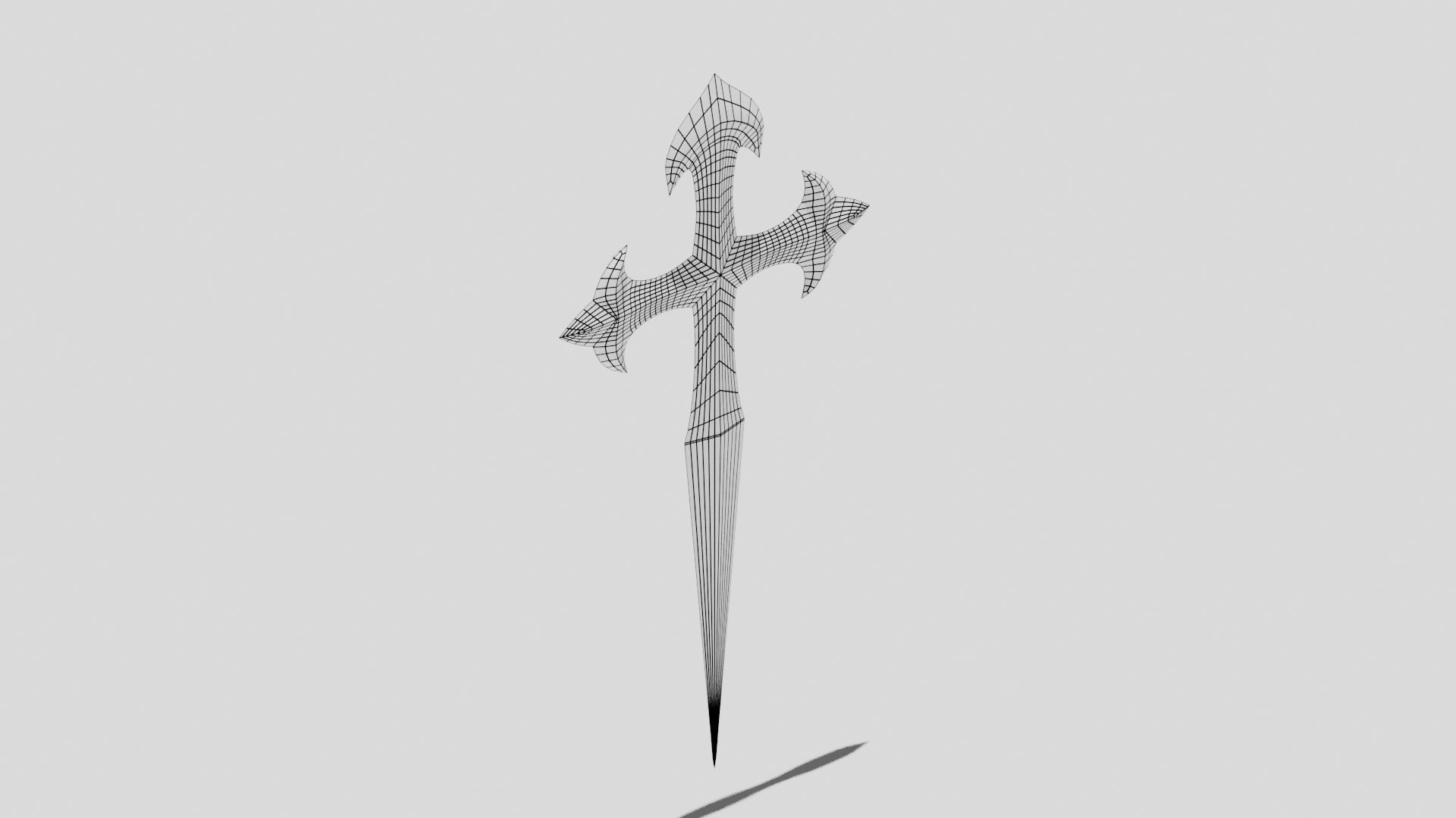 OB 00 07 vampire hunter crucifix b Low-poly 3D model_5