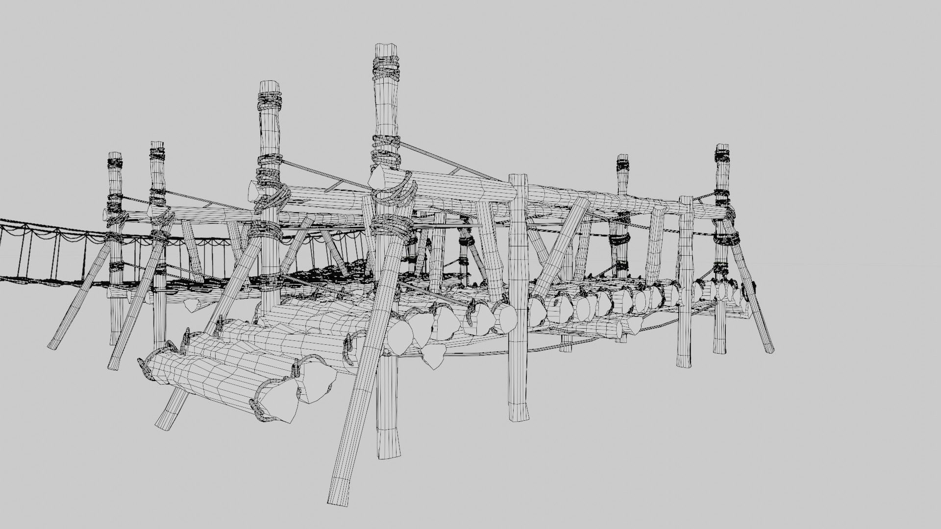 medieval wooden bridges with 8k pbr textures  Low-poly 3D model_12