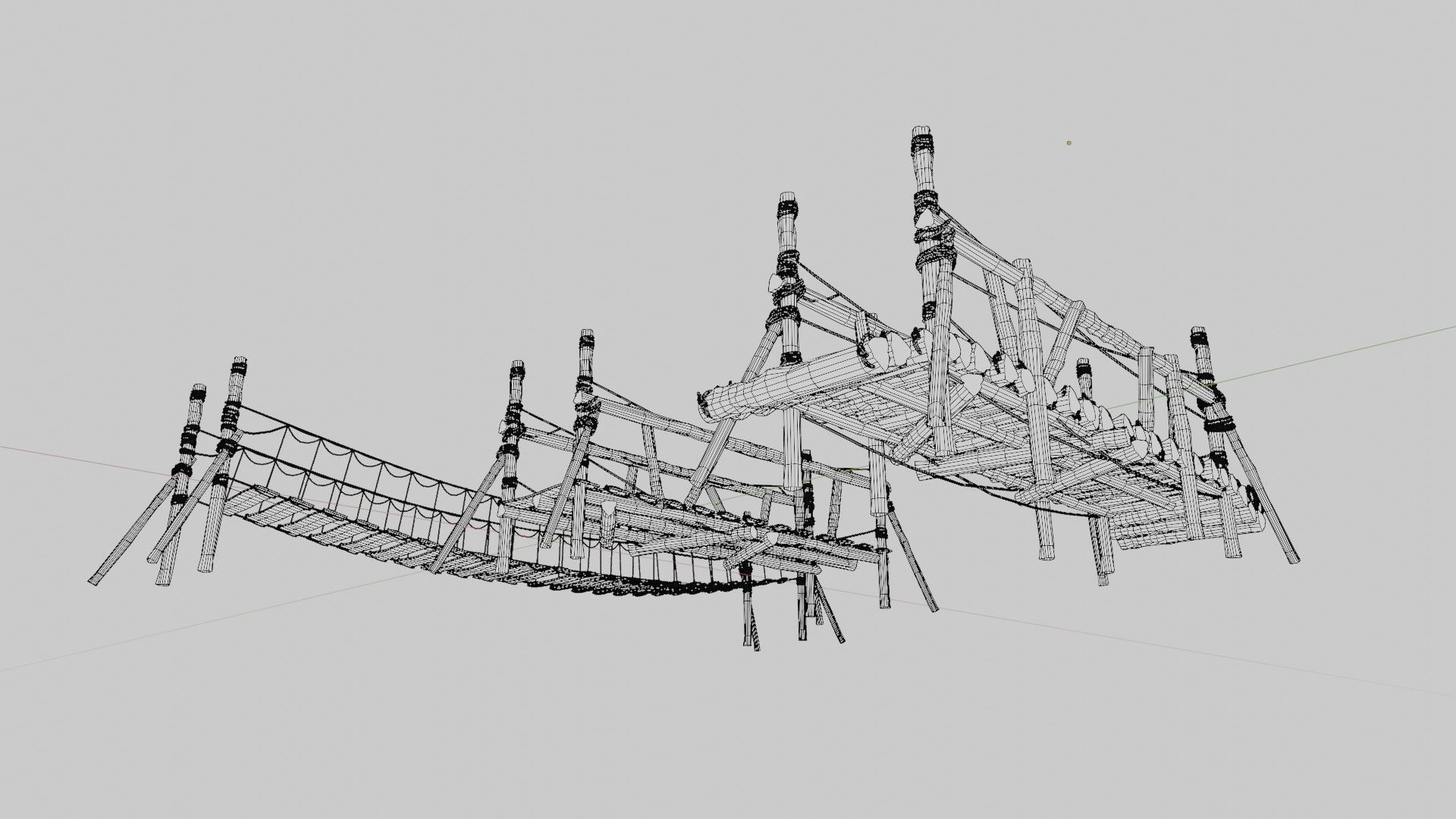 medieval wooden bridges with 8k pbr textures  Low-poly 3D model_18