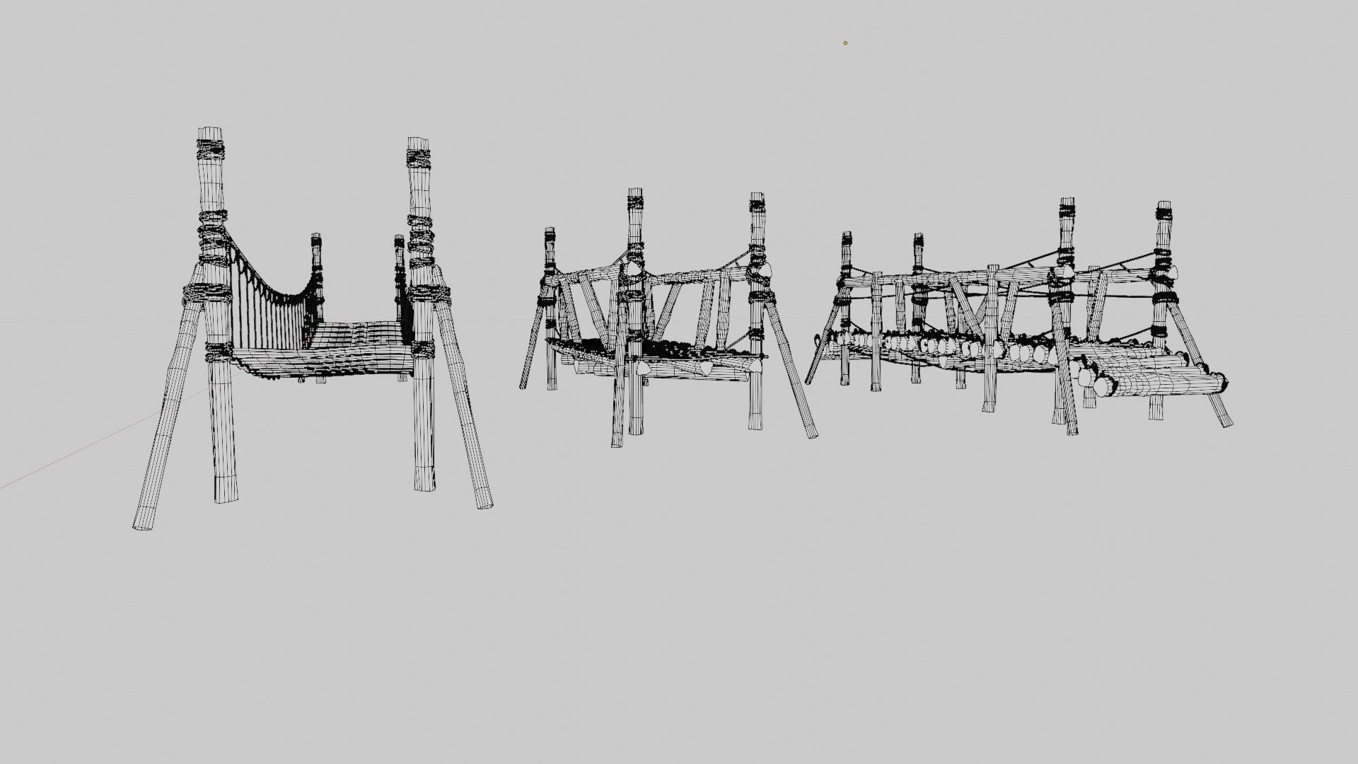 medieval wooden bridges with 8k pbr textures  Low-poly 3D model_16