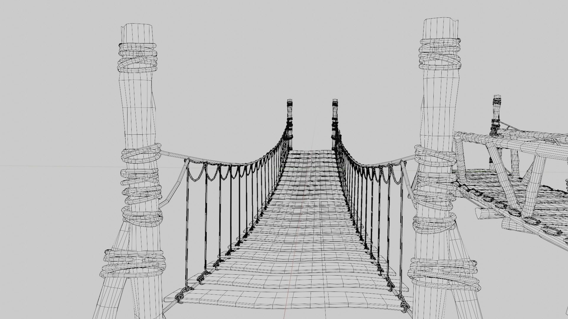 medieval wooden bridges with 8k pbr textures  Low-poly 3D model_20