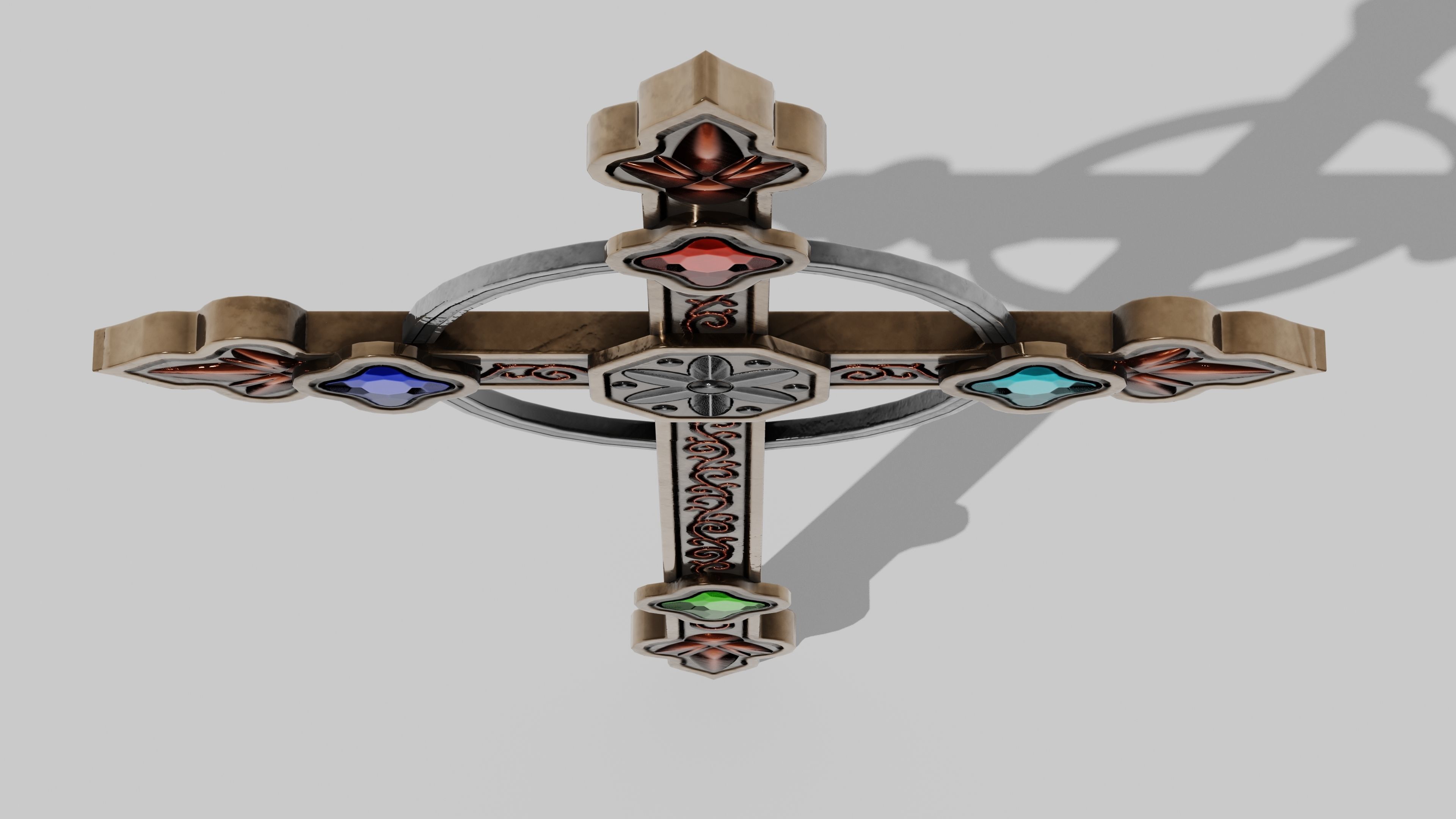 OB 00 08 vampire hunter crucifix c Low-poly 3D model_7