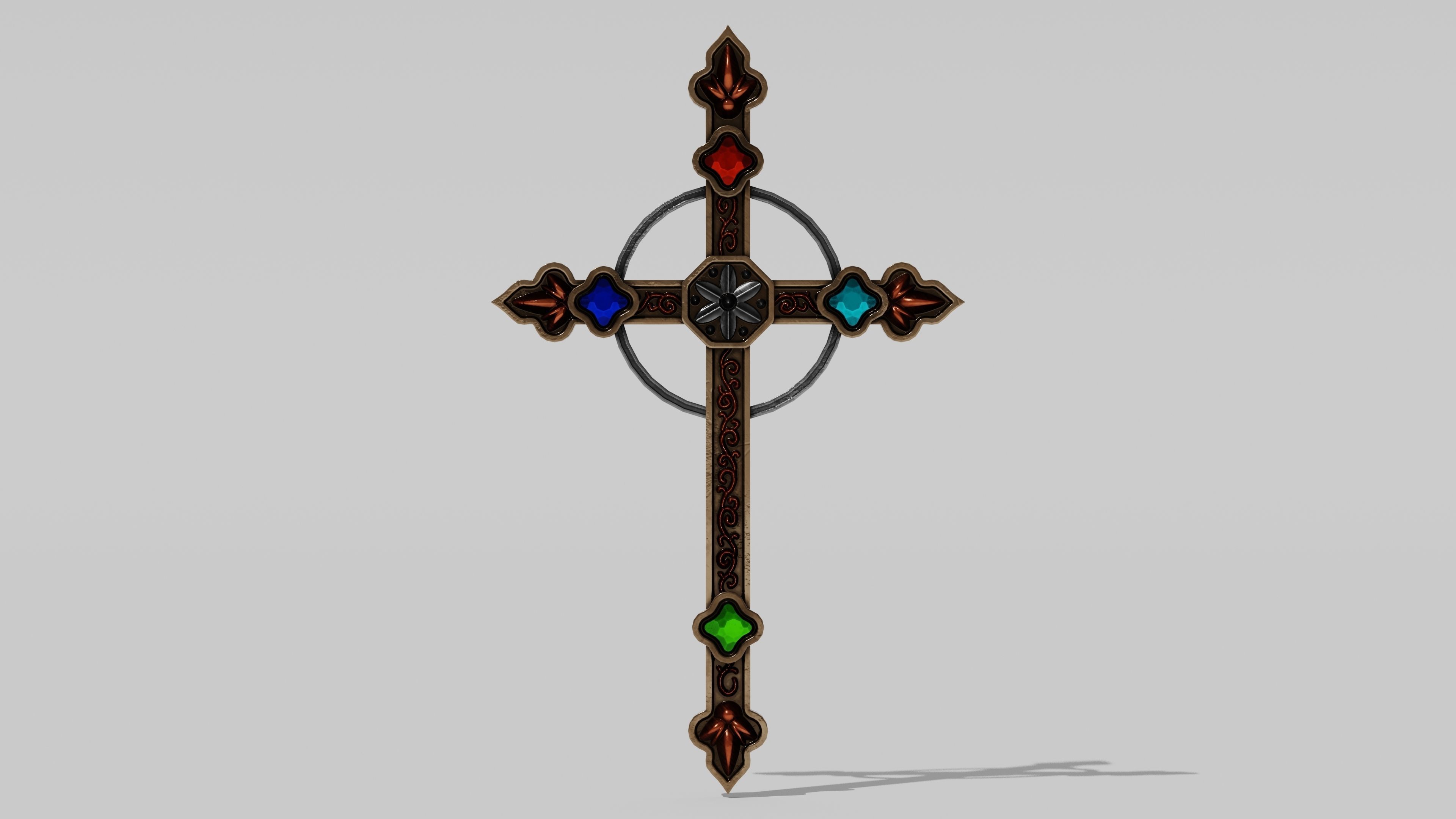 OB 00 08 vampire hunter crucifix c Low-poly 3D model_8