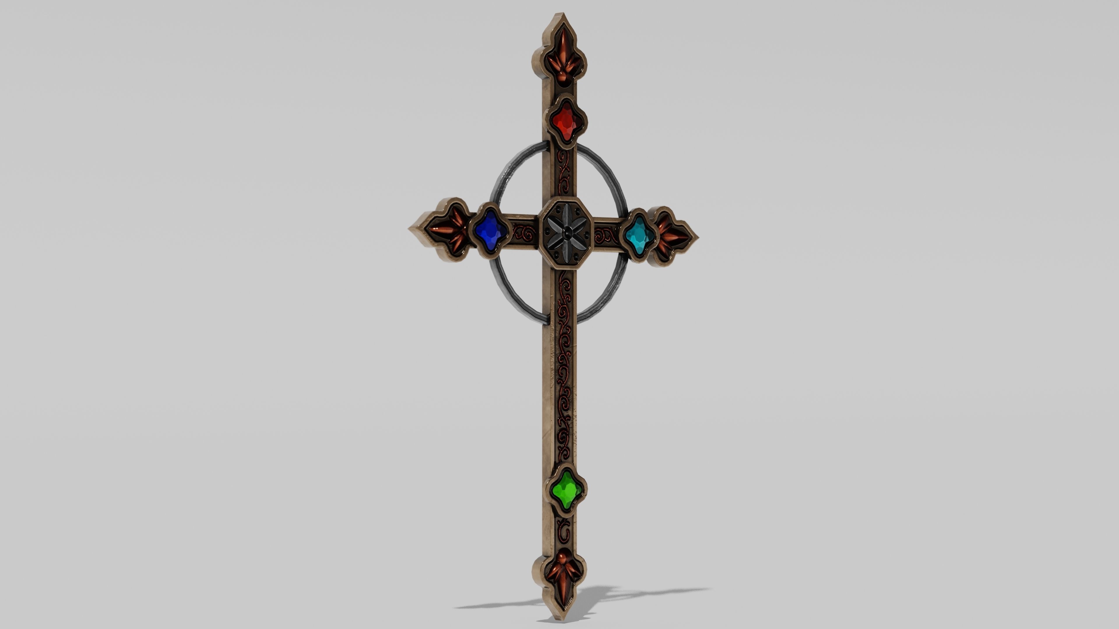 OB 00 08 vampire hunter crucifix c Low-poly 3D model_1