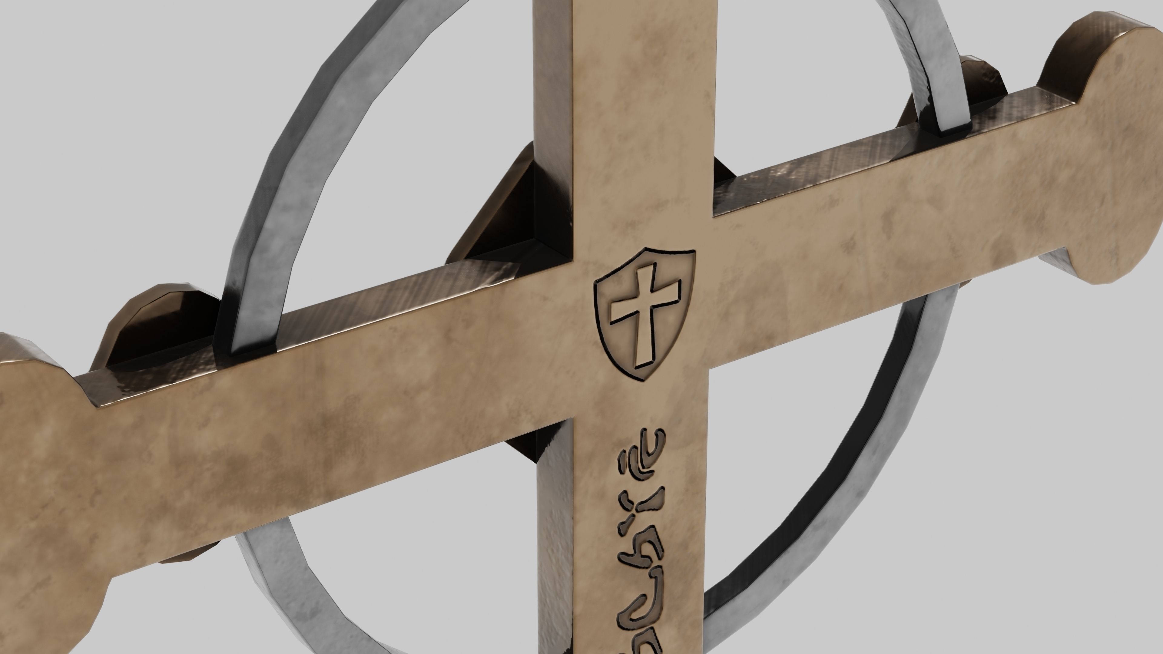 OB 00 08 vampire hunter crucifix c Low-poly 3D model_6