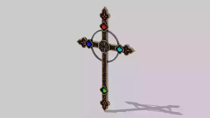 OB 00 08 vampire hunter crucifix c Low-poly 3D model