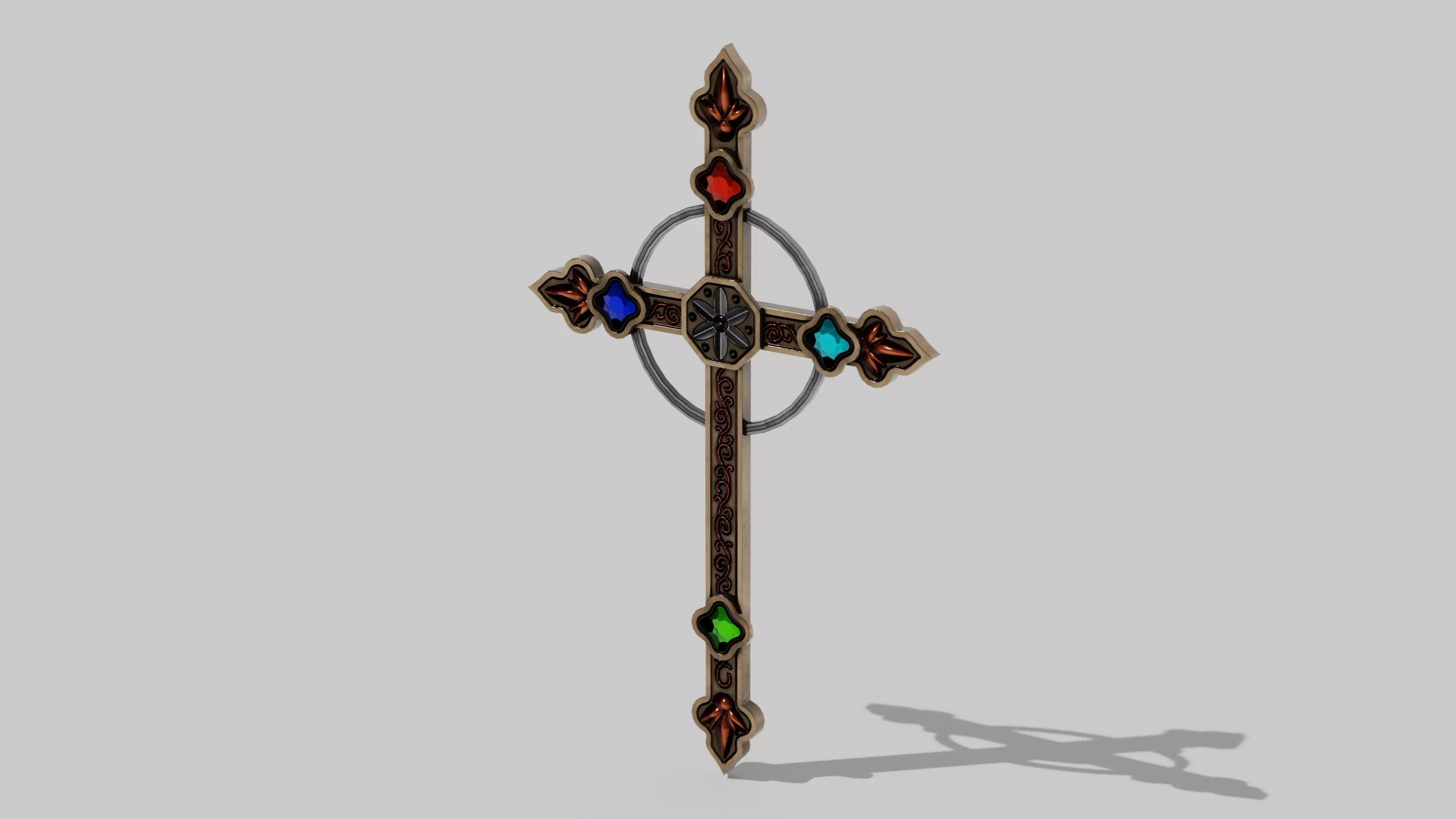 OB 00 08 vampire hunter crucifix c Low-poly 3D model_0