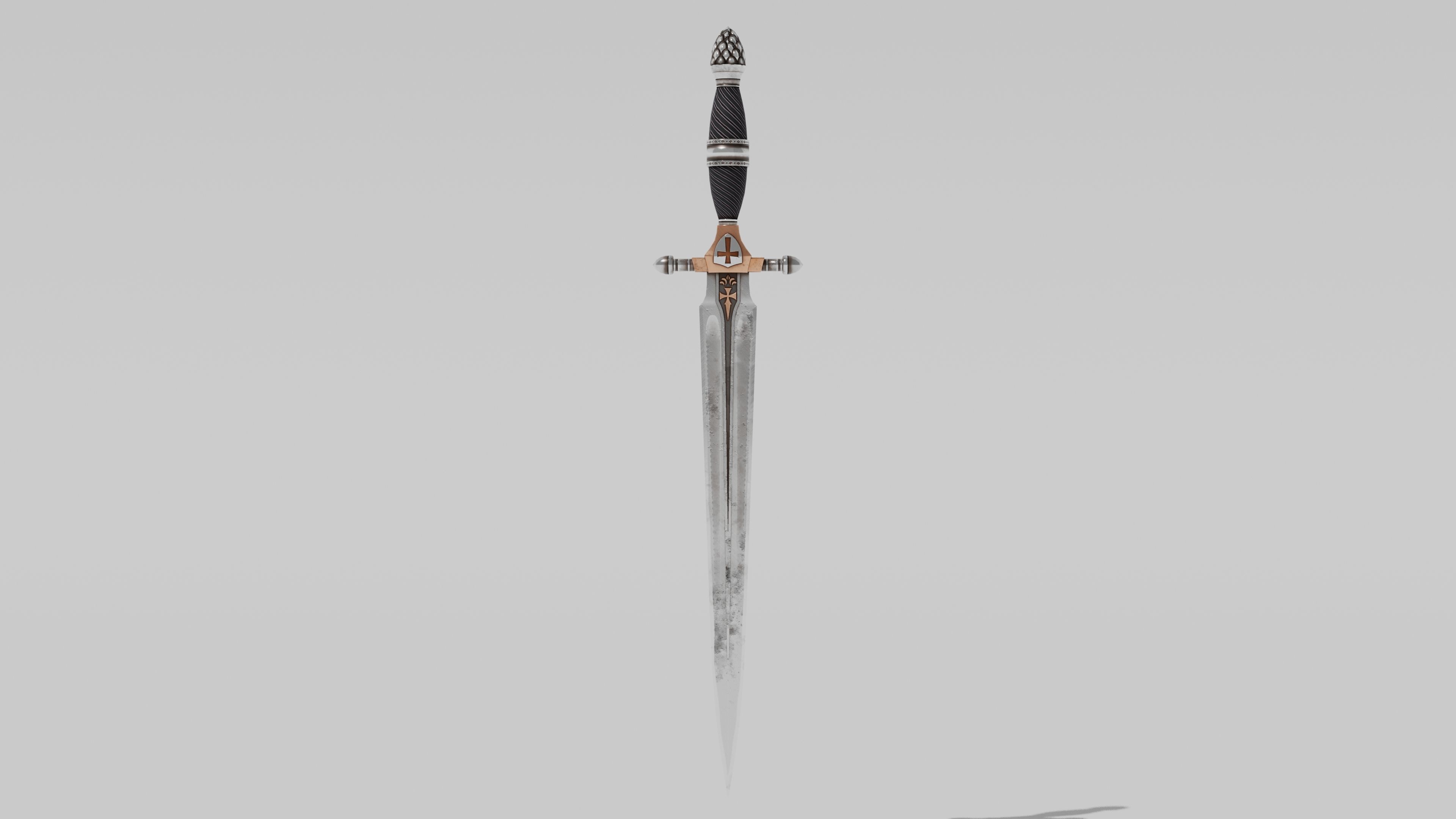 OB 00 09 vampire hunter dagger Low-poly 3D model_7