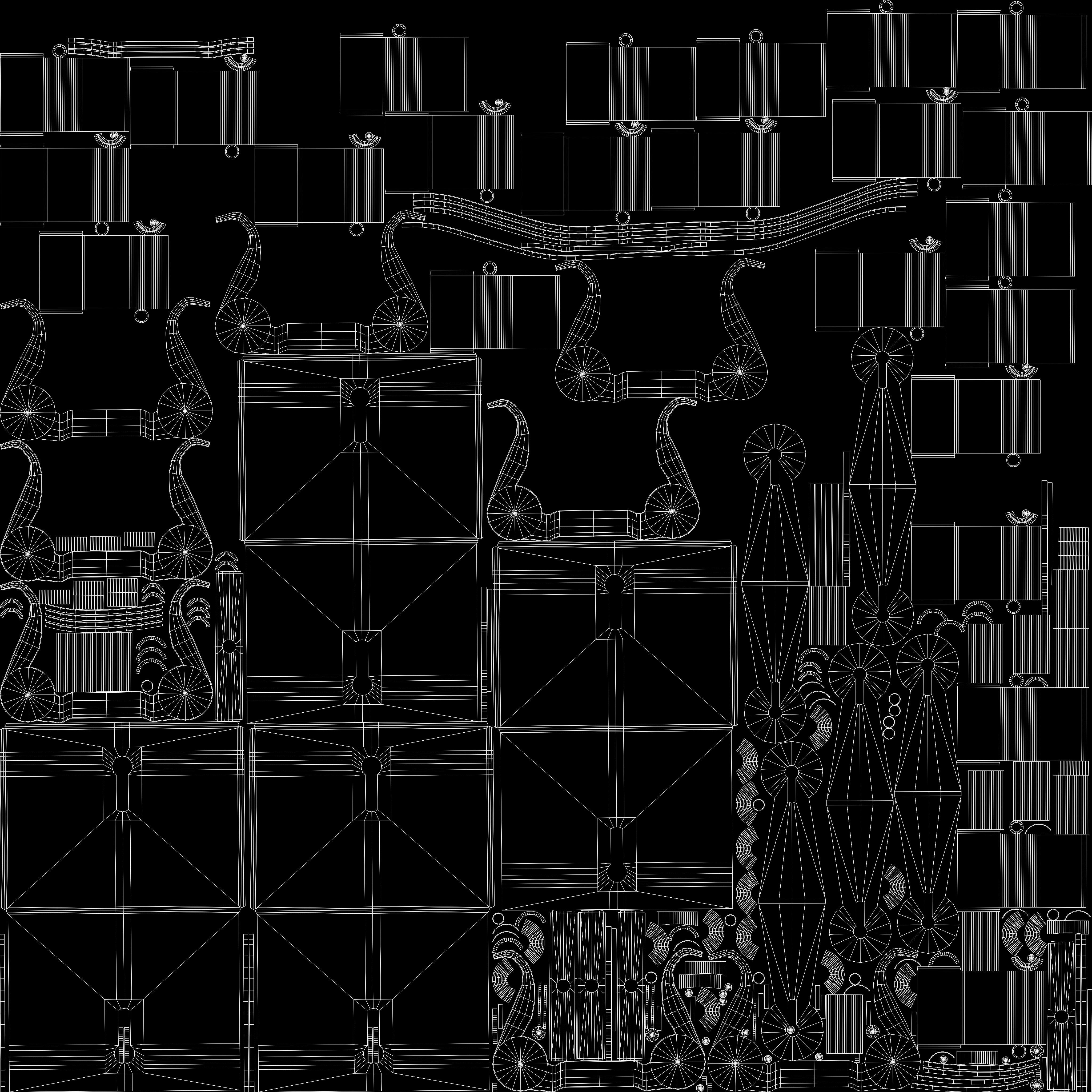 Art Nouveau Oak Buffet 1902 Netherlands PBR 4k Texture Desk Low-poly 3D model_34