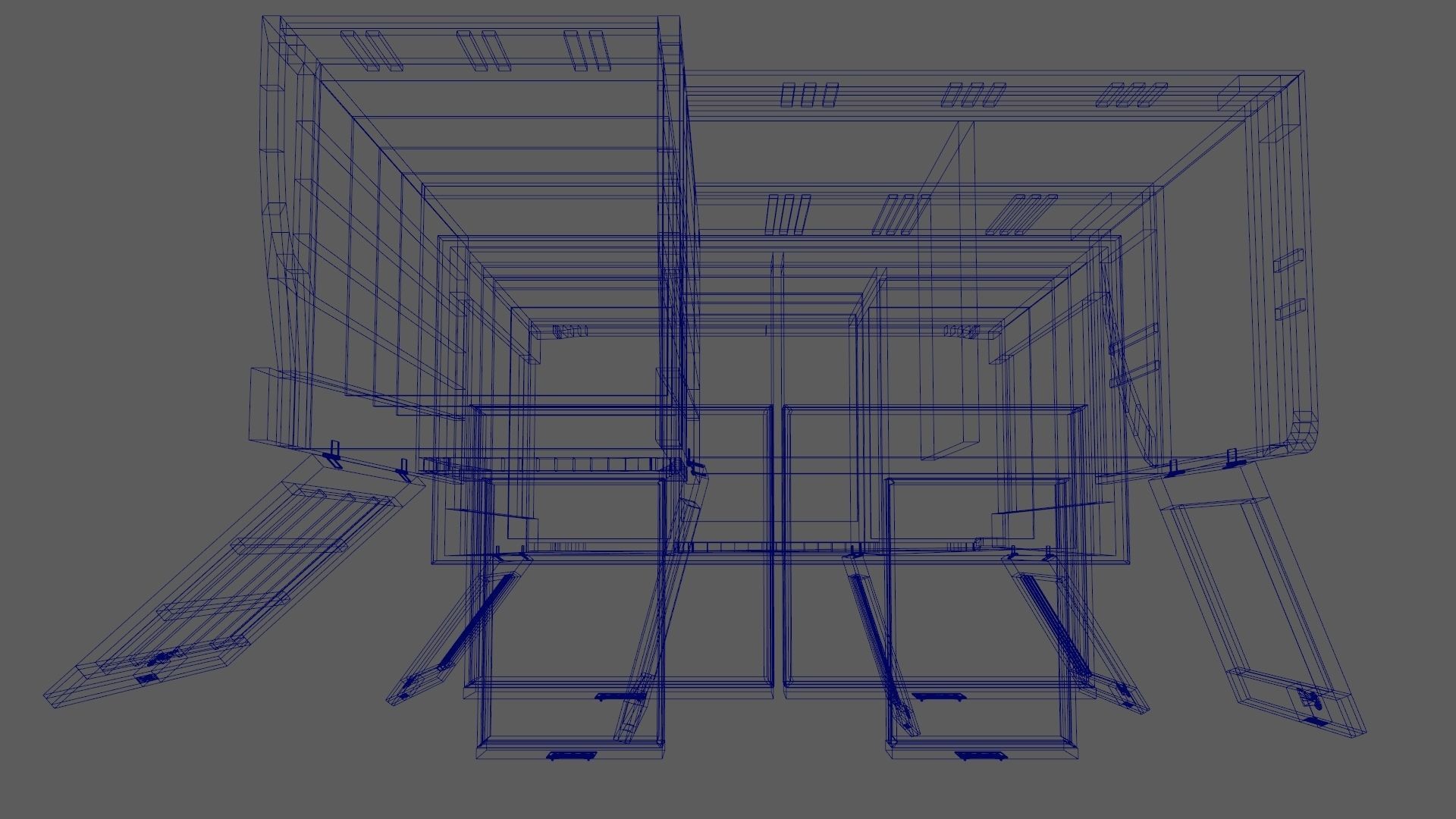 Art Nouveau Oak Buffet 1902 Netherlands PBR 4k Texture Desk Low-poly 3D model_33