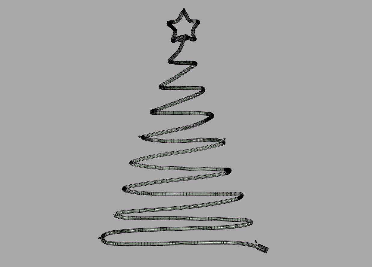 Christmas Tree - Neon Sign 3D model_6