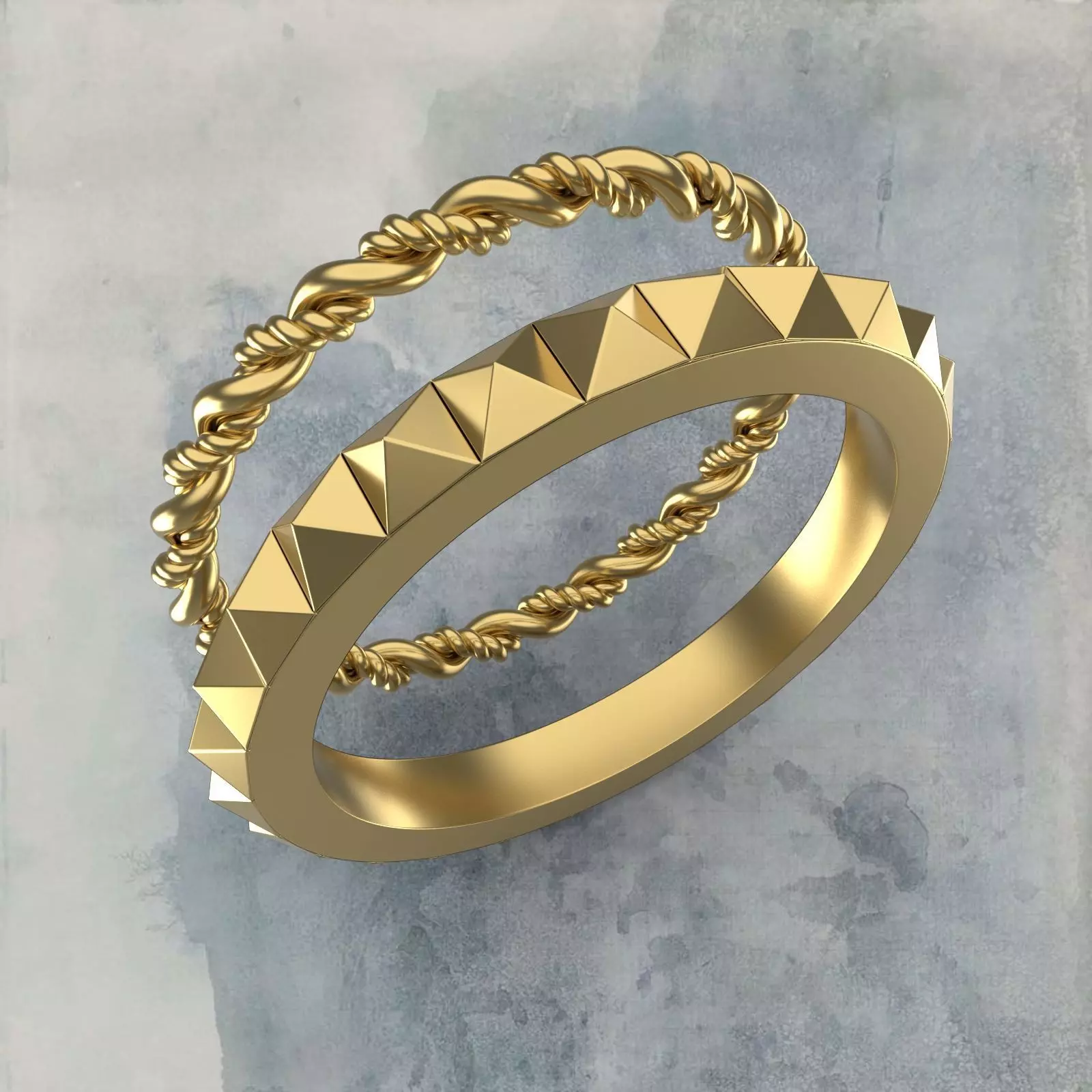 combination rings set engagement wedding 3dm 3D print model