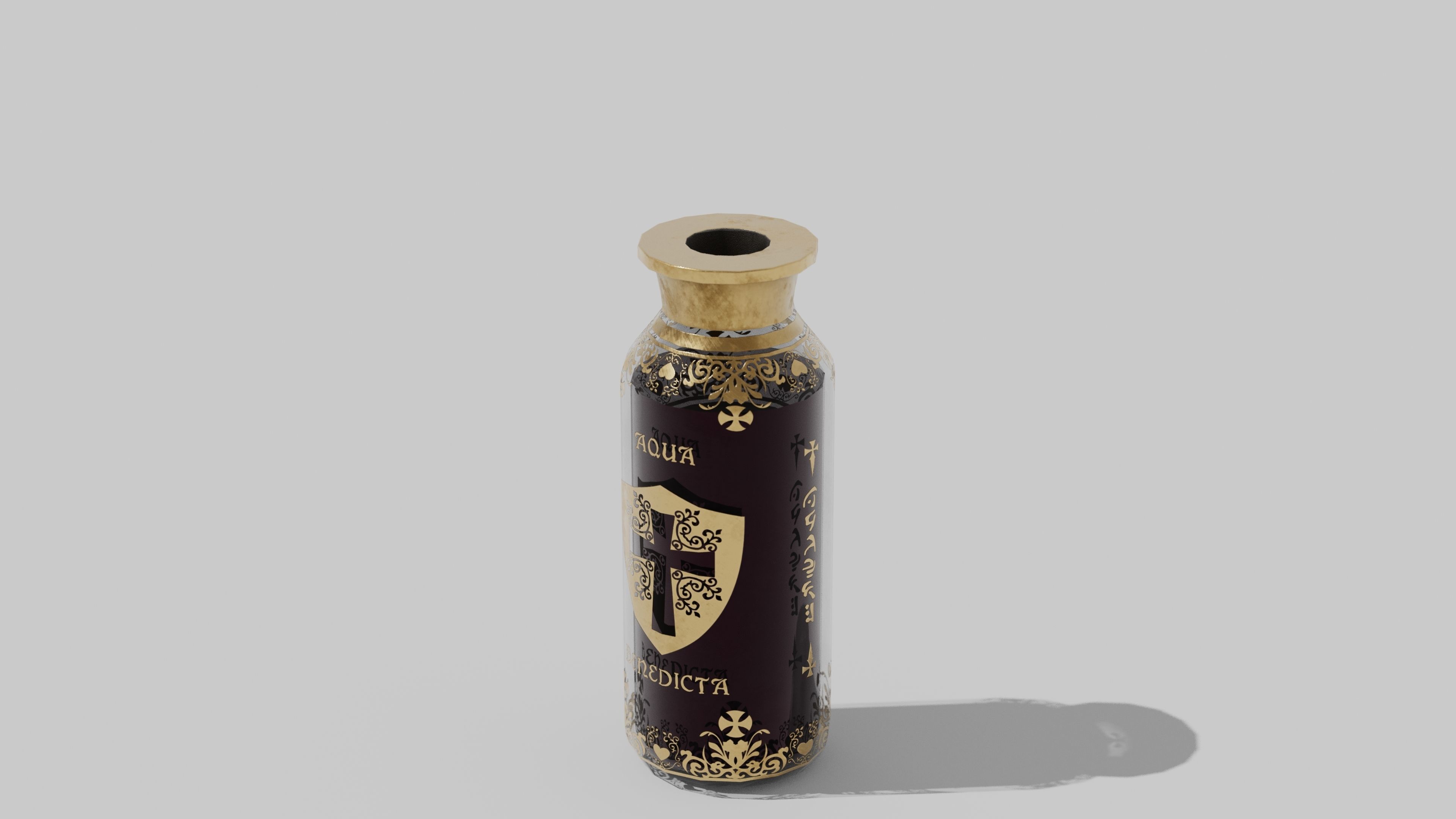 OB 00 12 vampire hunter holy bottle Low-poly 3D model_1