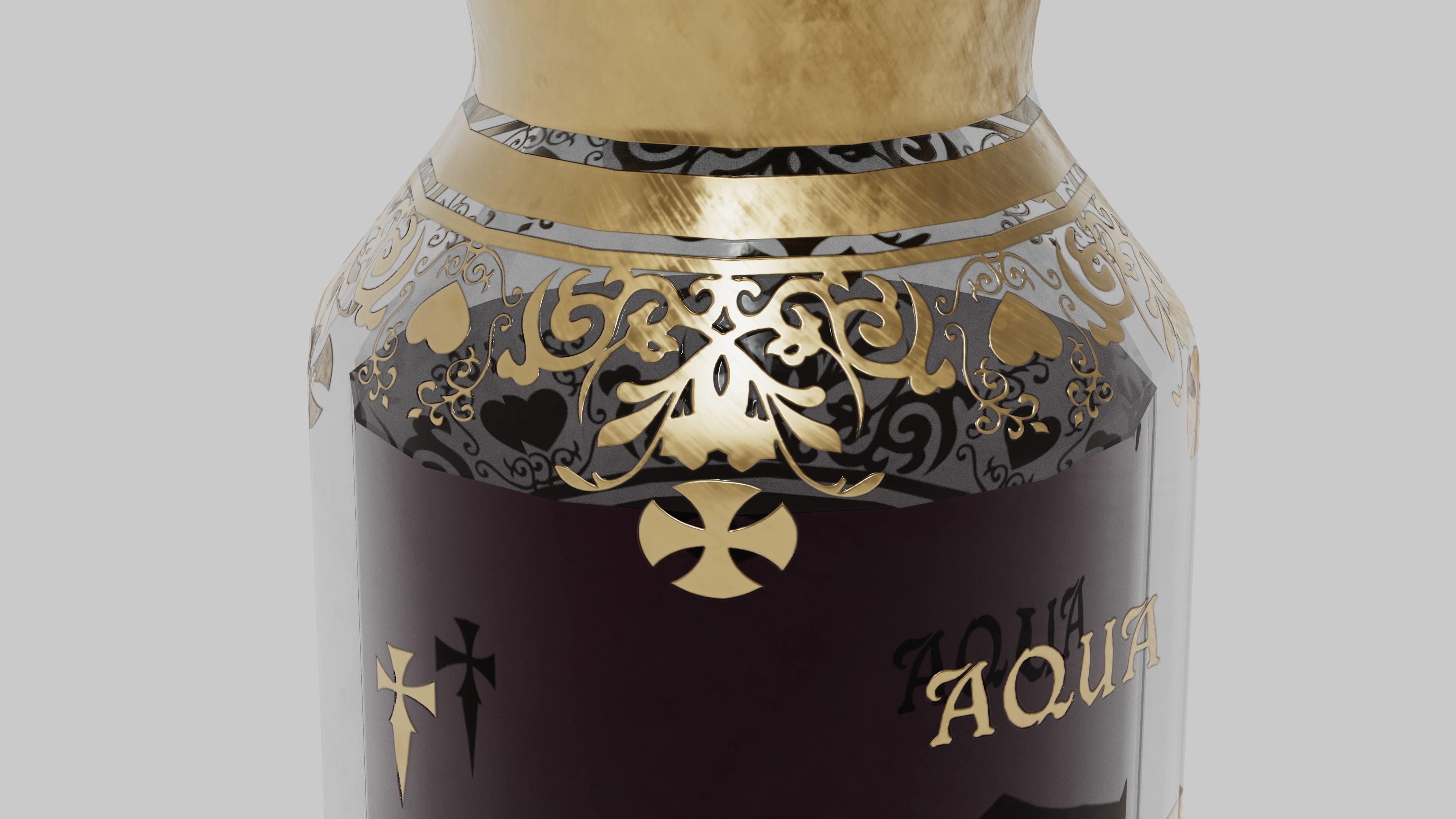 OB 00 12 vampire hunter holy bottle Low-poly 3D model_5