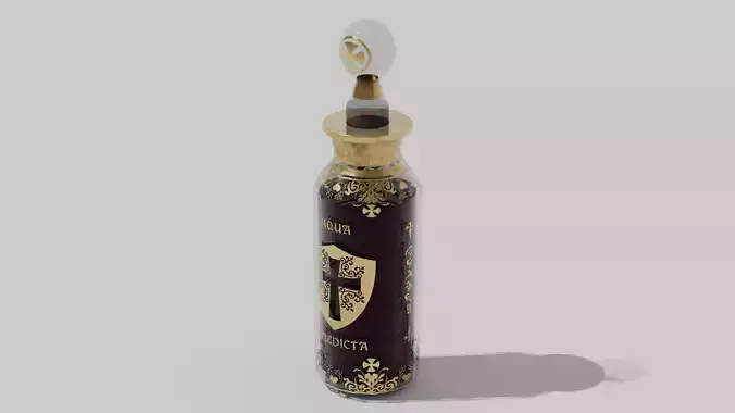 OB 00 12 vampire hunter holy bottle Low-poly 3D model