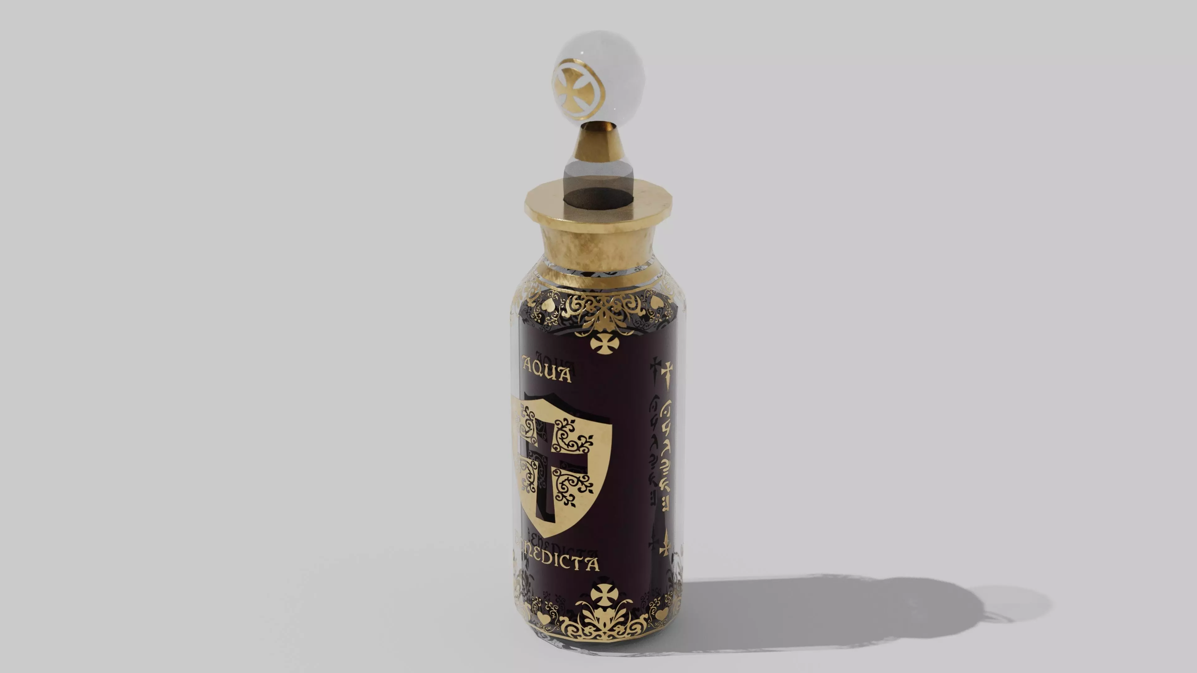 OB 00 12 vampire hunter holy bottle Low-poly 3D model_0