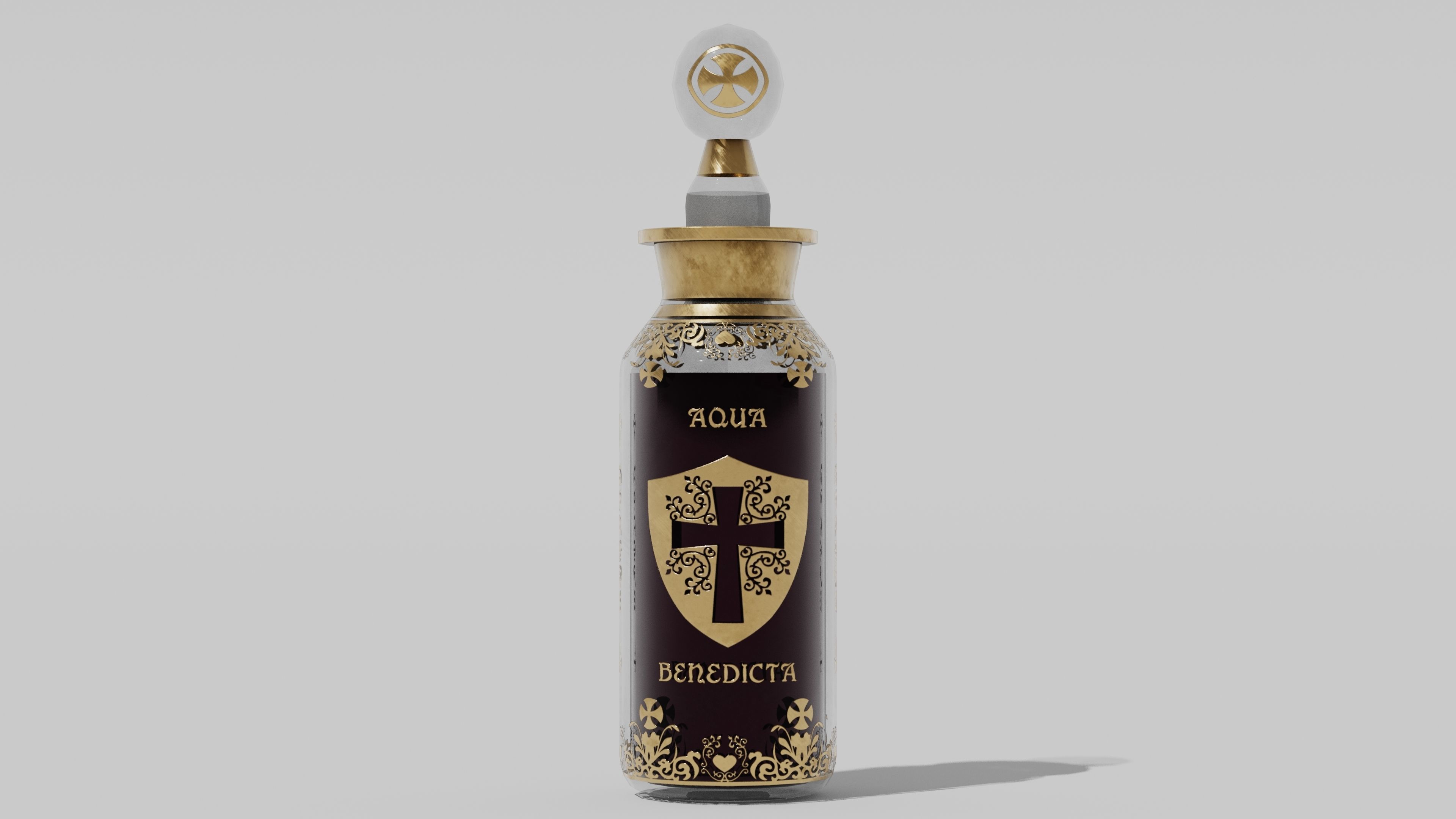 OB 00 12 vampire hunter holy bottle Low-poly 3D model_8
