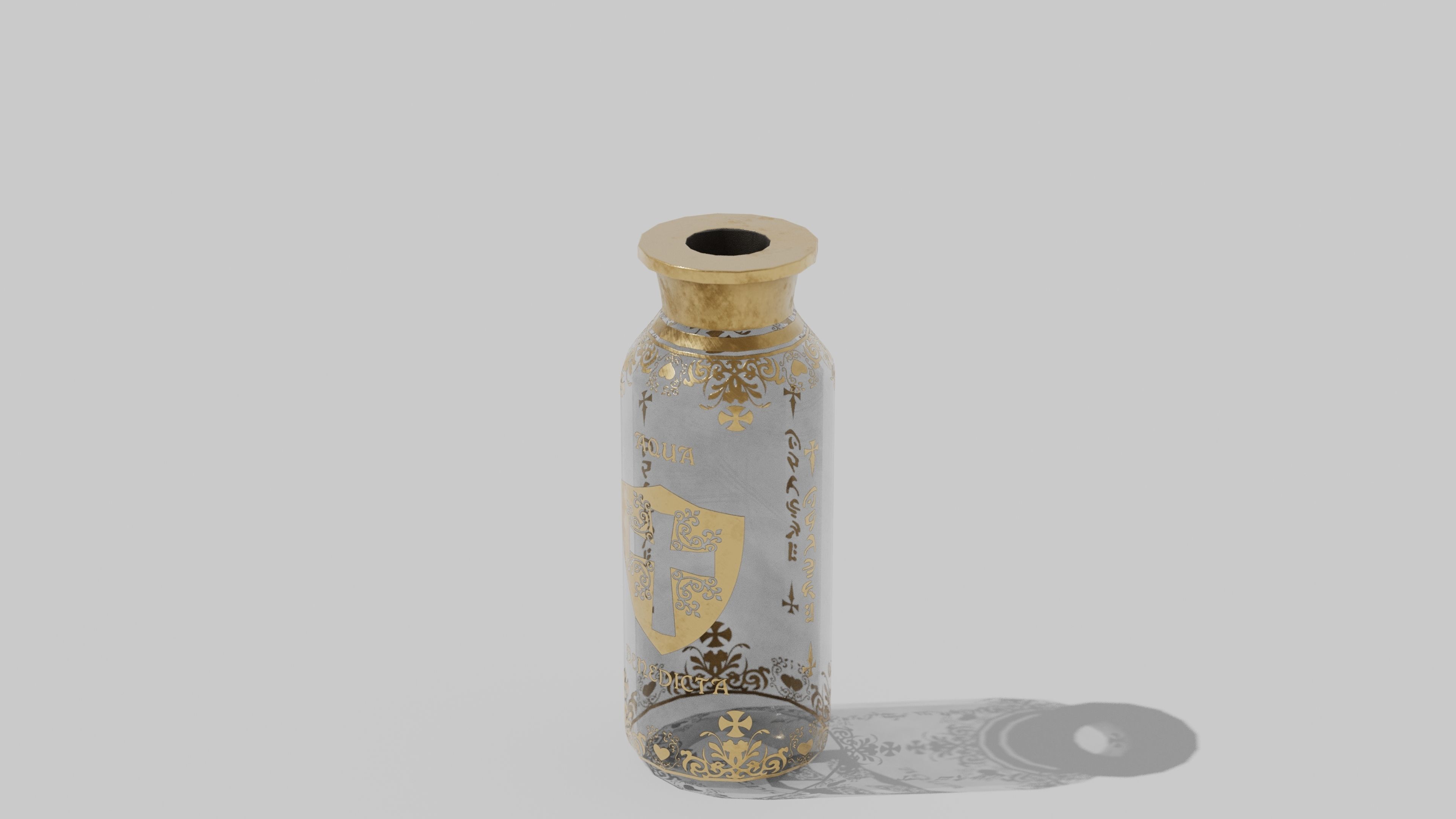 OB 00 12 vampire hunter holy bottle Low-poly 3D model_2