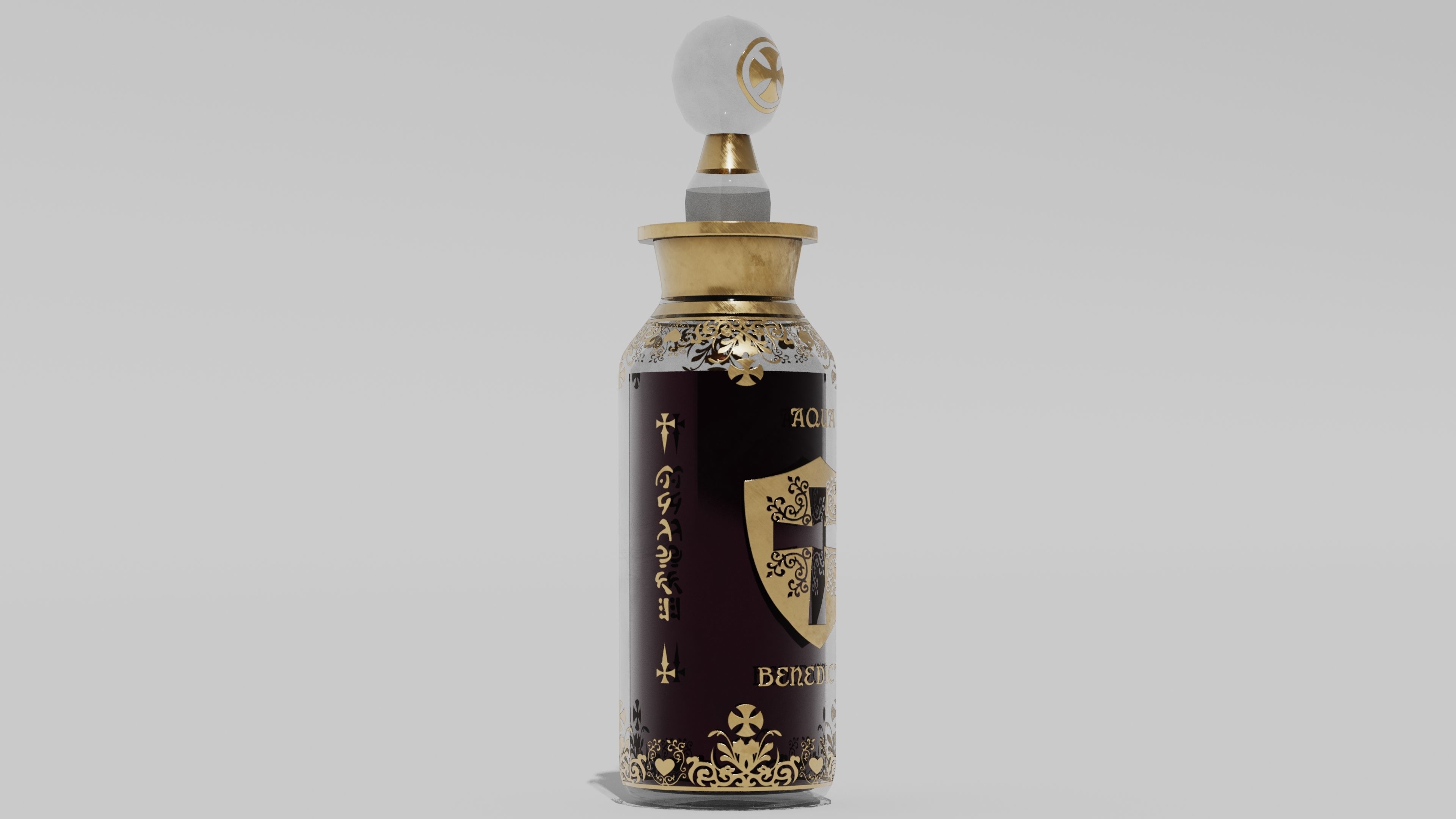 OB 00 12 vampire hunter holy bottle Low-poly 3D model_3