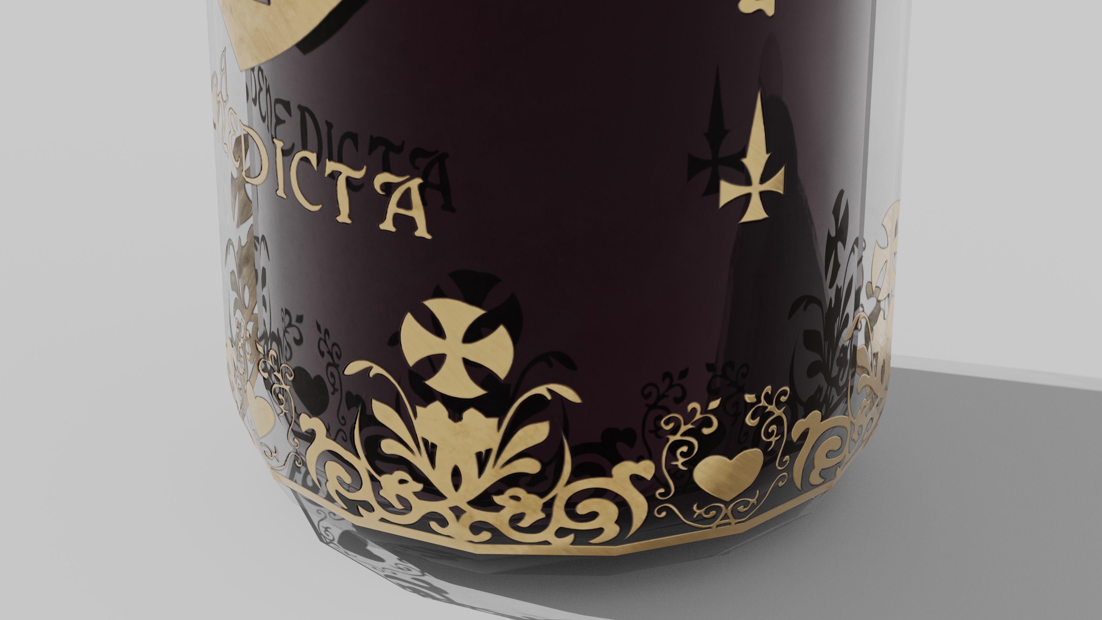 OB 00 12 vampire hunter holy bottle Low-poly 3D model_6